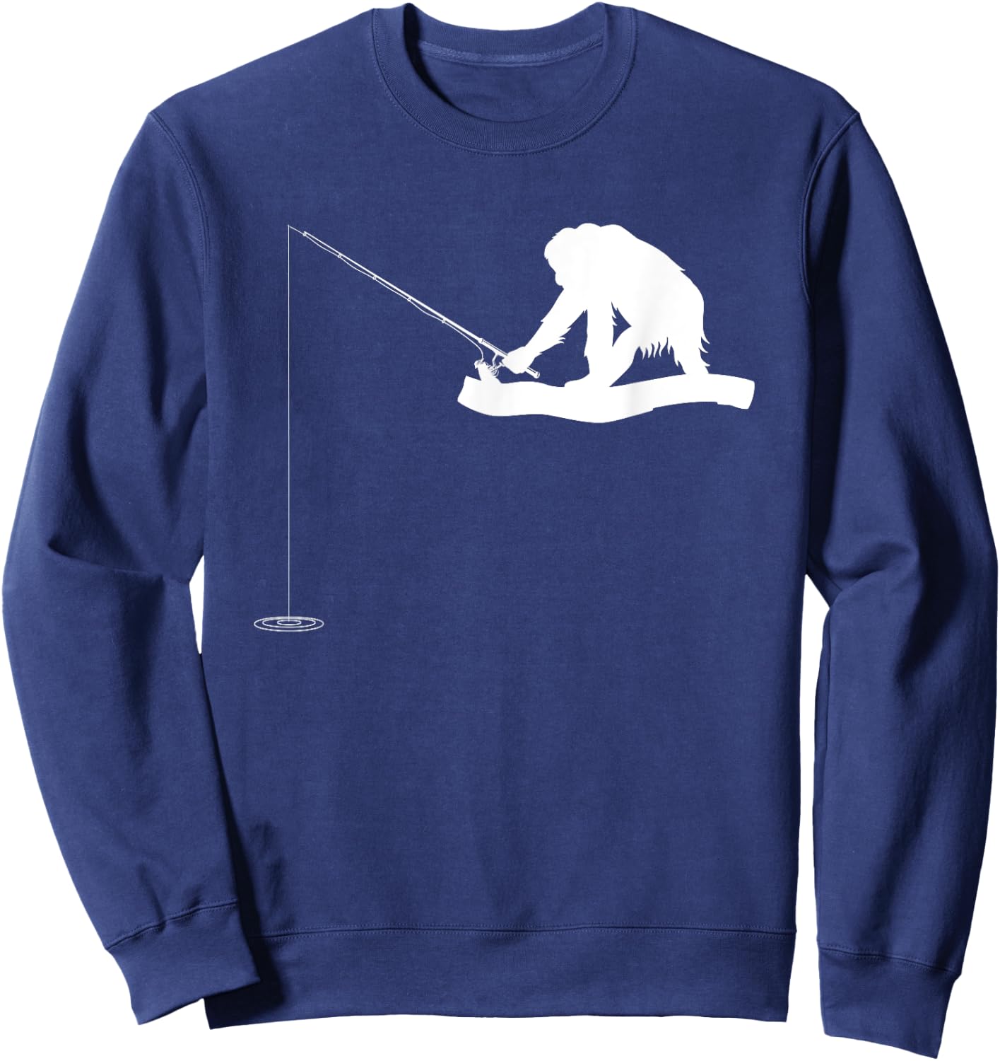 Fishing Monkey Orangutan Monkey Fishing Monkey Sweatshirt - Sweatshirt | Navy
