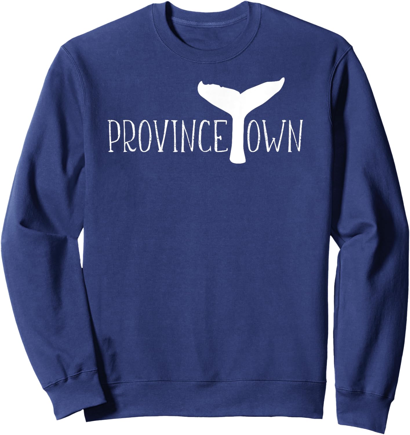 Provincetown Massachusetts Whale Tail Coastal Whale Watching Sweatshirt - Sweatshirt | Navy