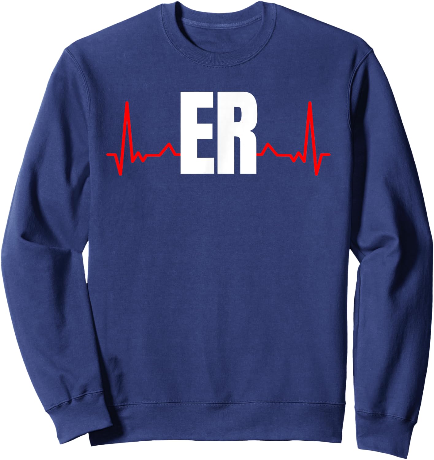 Emergency Medicine Emergency room Nurse ER Heartbeat Sweatshirt - Sweatshirt | Navy