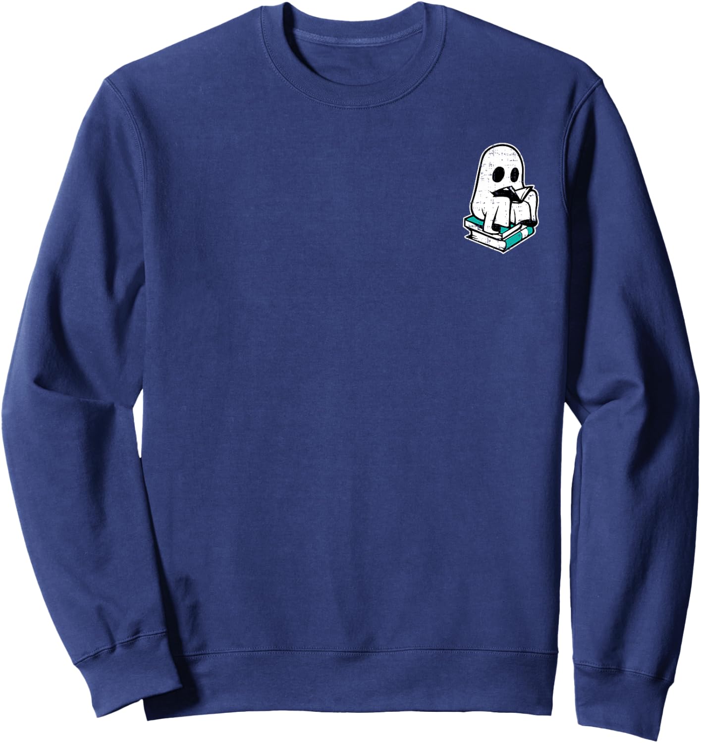 Ghost Reading Books Halloween Costume Teacher Librarian Men Women Kids Sweatshirt - Sweatshirt | Navy