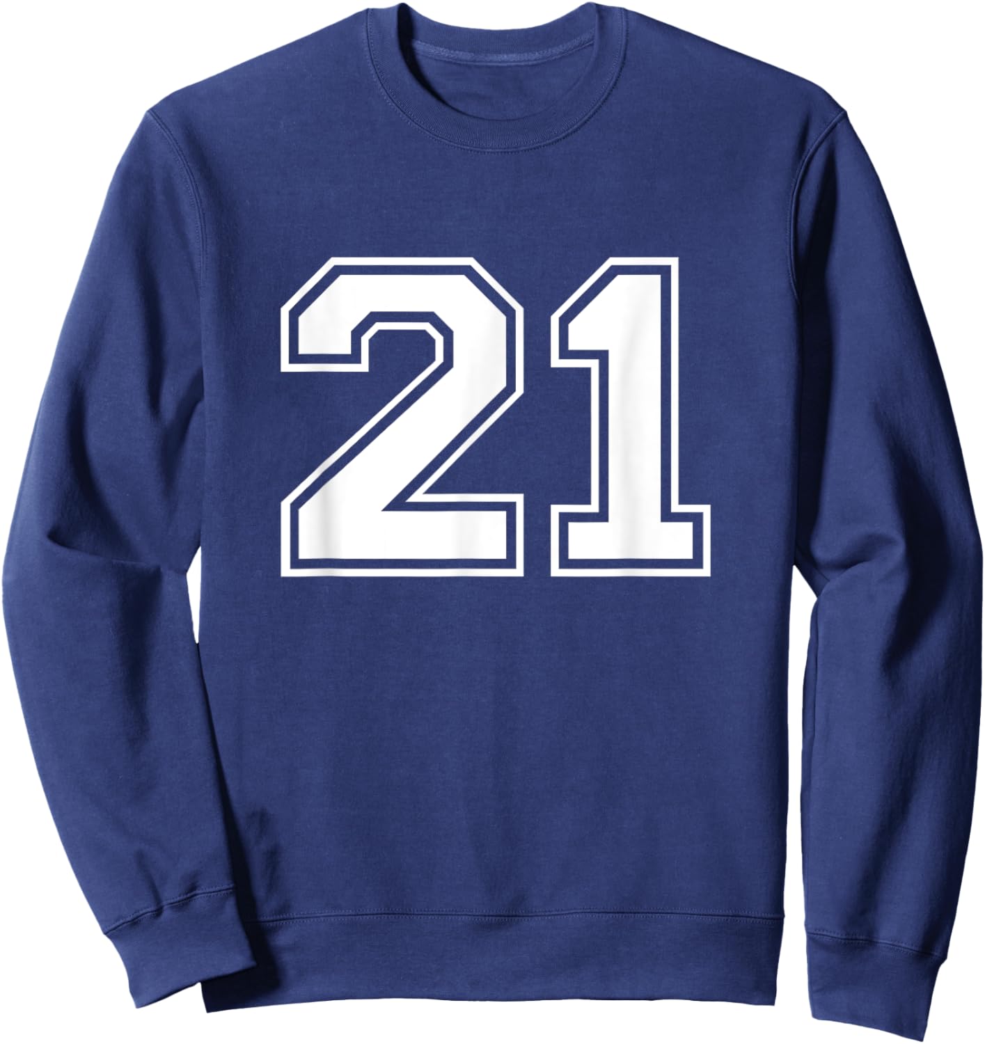 21 Sports Number Fan Best Player Numbers Game Winner Lucky Sweatshirt - Sweatshirt | Navy