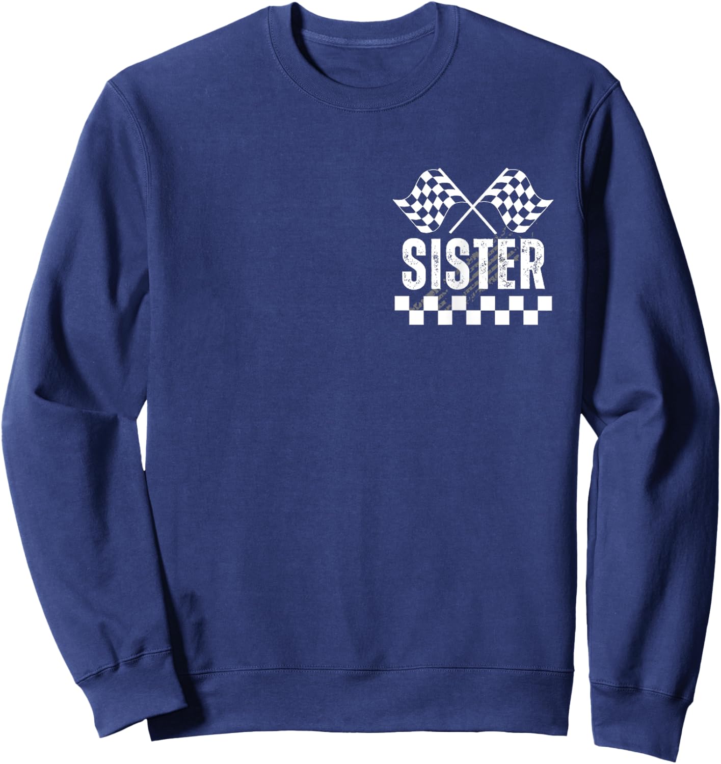 Racing Birthday Party Car Pit Crew Sister Family Matching Sweatshirt - Sweatshirt | Navy