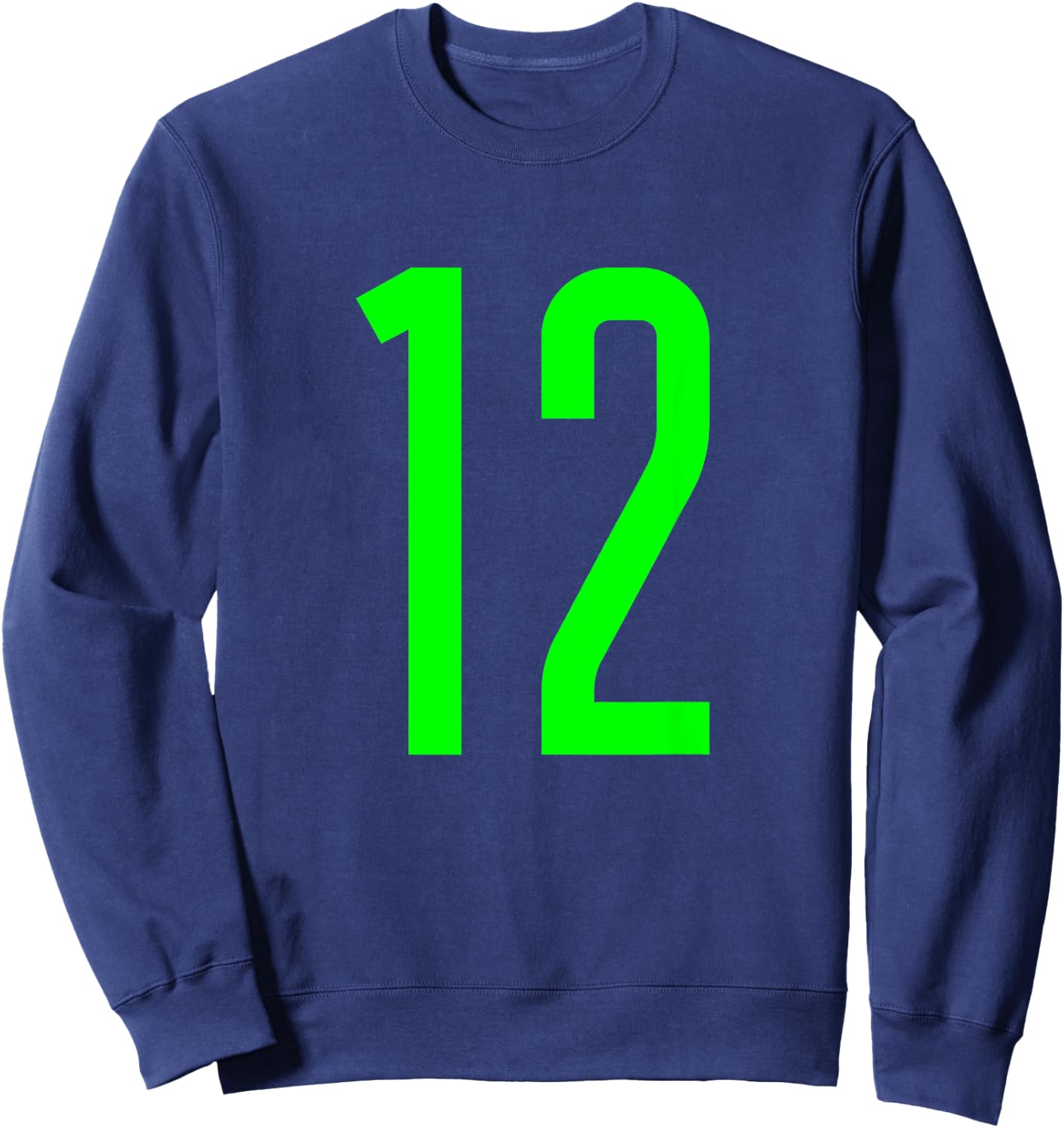 All Sports Fan Favorite Green Number #12 Jersey Sweatshirt - Sweatshirt | Navy