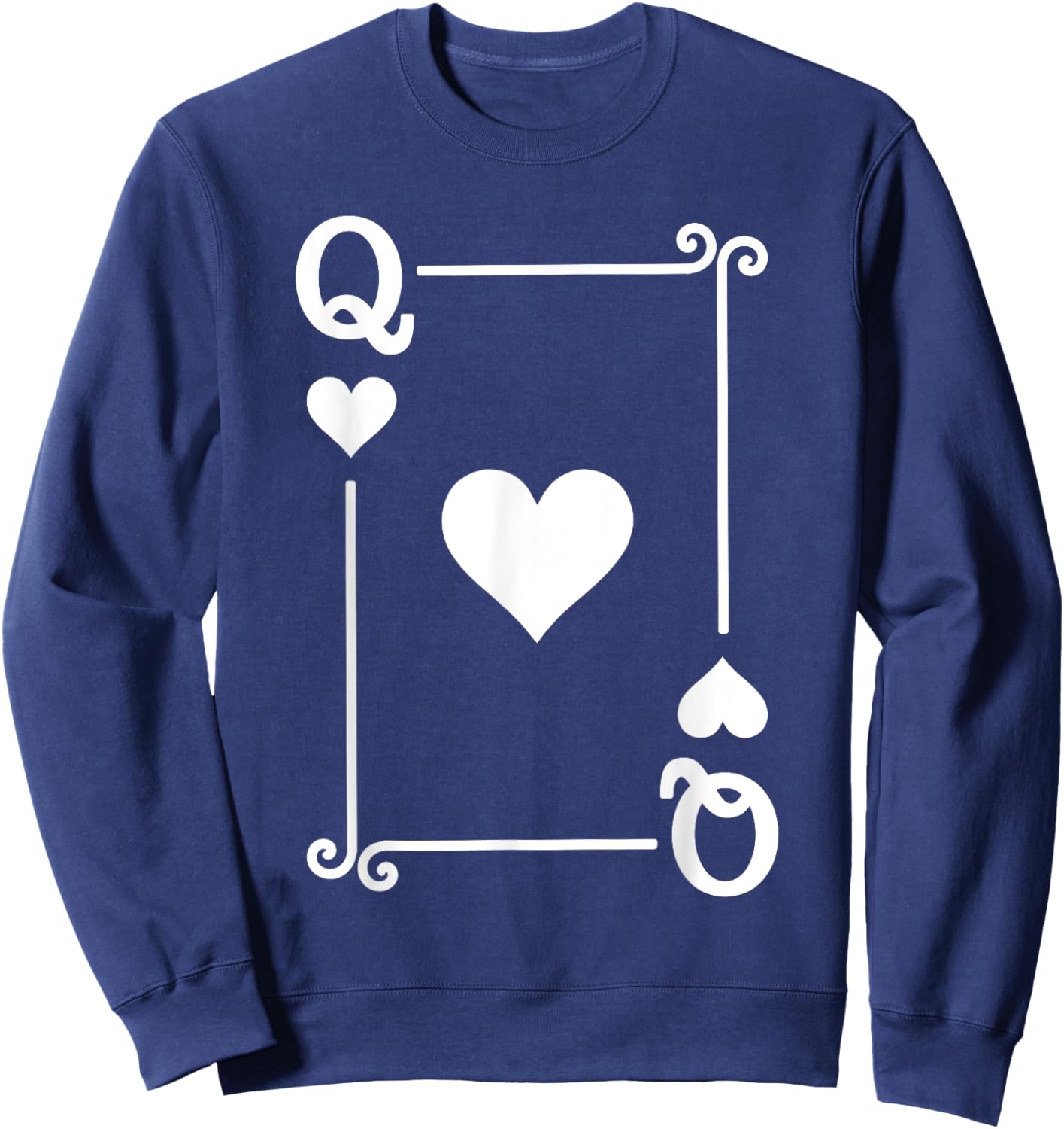 Playing Cards Costume - Queen Hearts Card - Queen Card Sweatshirt - Sweatshirt | Navy