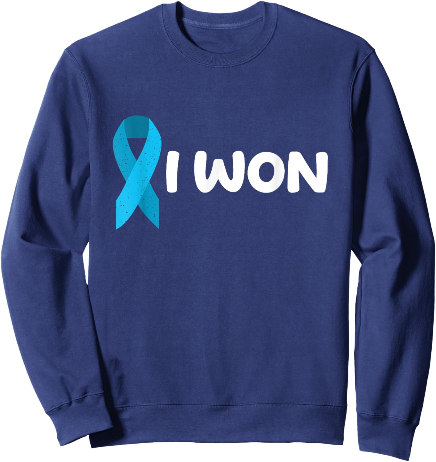 I Won! Colon Cancer survivor. Blue color ribbon Sweatshirt - Sweatshirt | Navy