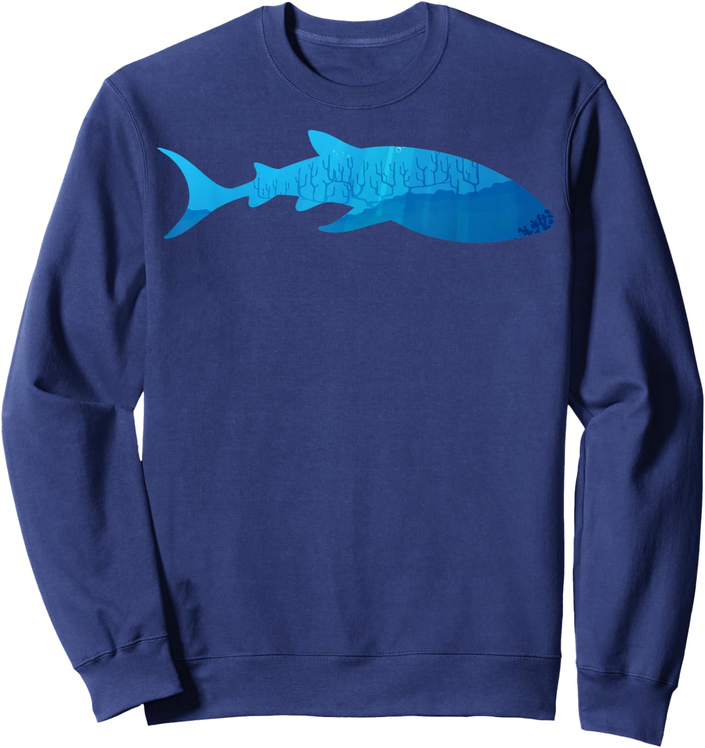 Animal Lover in the Nature with Silhouette of Whale Shark Sweatshirt - Sweatshirt | Navy