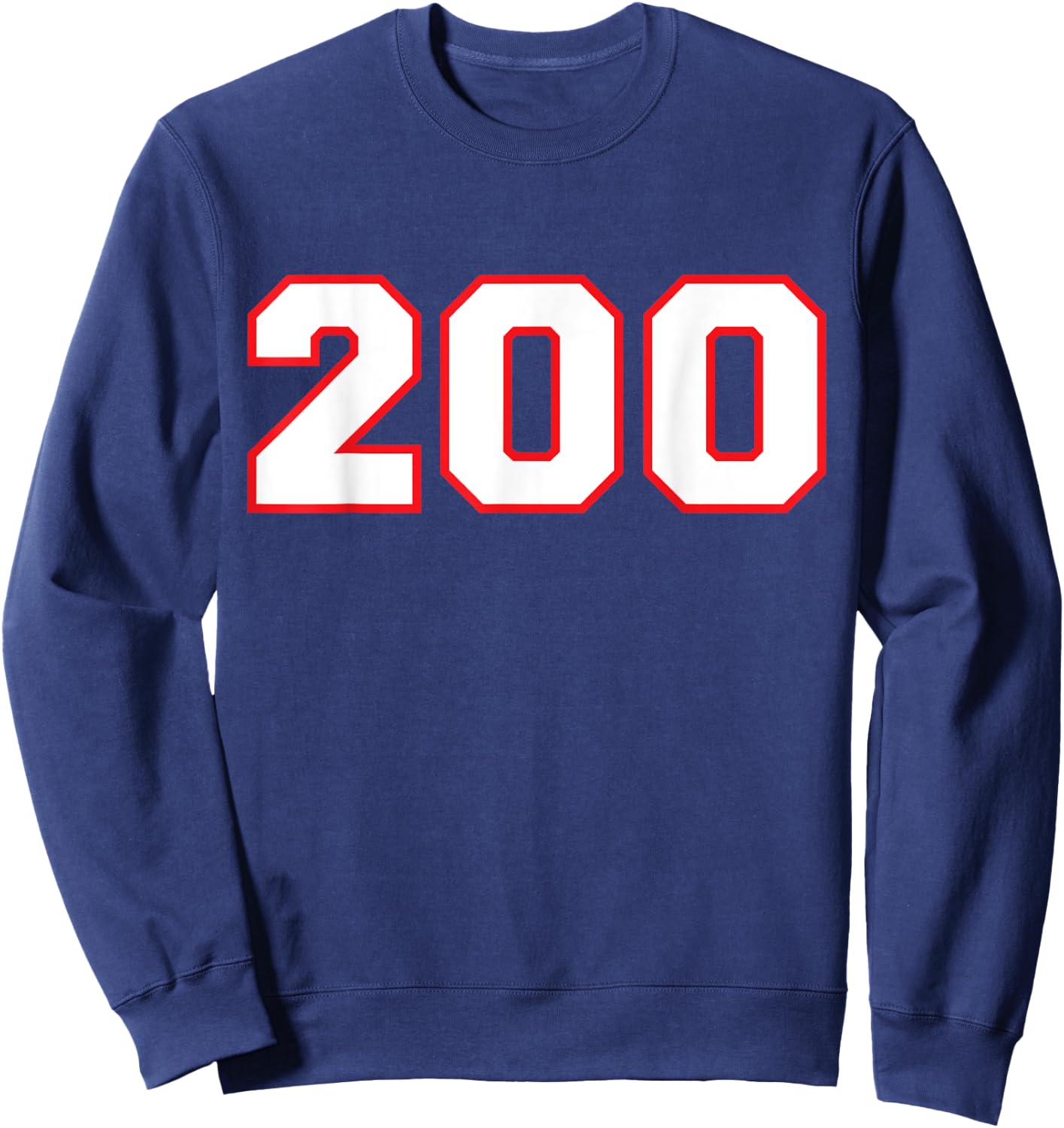Number #200 Sports Player Fan Jersey Red White Lucky Number Sweatshirt - Sweatshirt | Navy