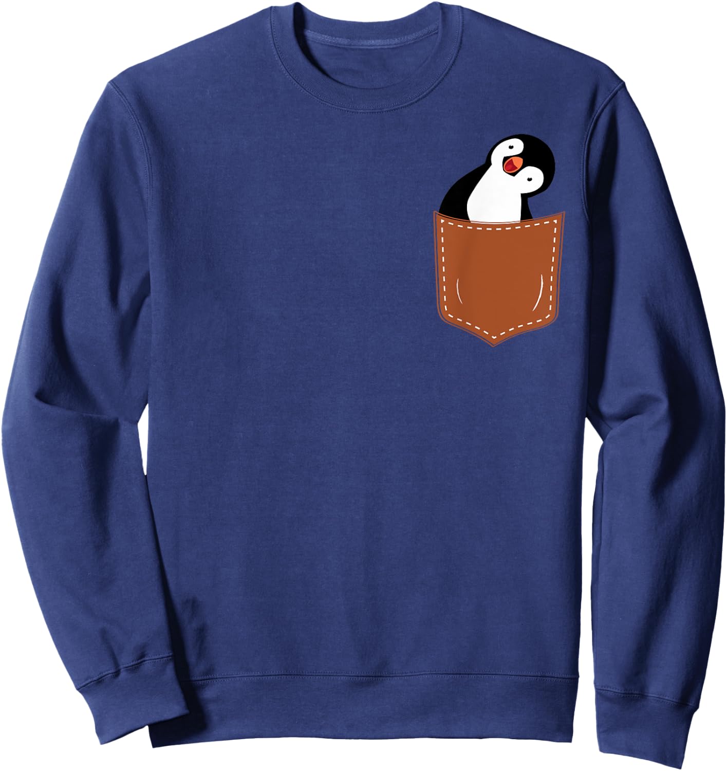 Cute Penguin bird in Small Pocket,Funny Penguin Lover Sweatshirt - Sweatshirt | Navy