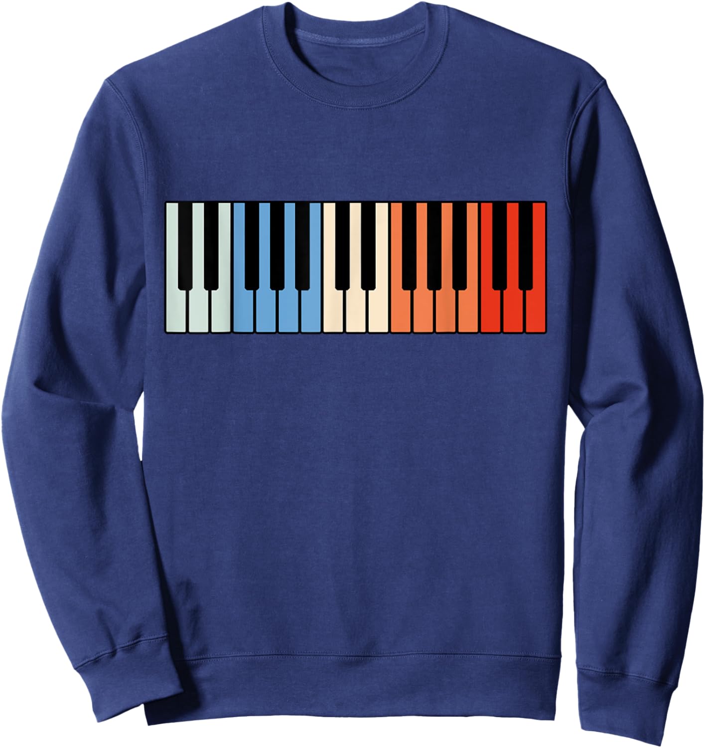 Vintage Piano Funny Pianist Music Keyboard Musician Outfit Sweatshirt - Sweatshirt | Navy