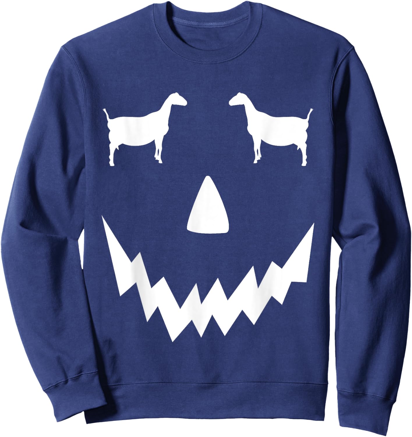 Pumpkin Lamancha Goat Show Halloween Funny Goat Mom Sweatshirt - Sweatshirt | Navy