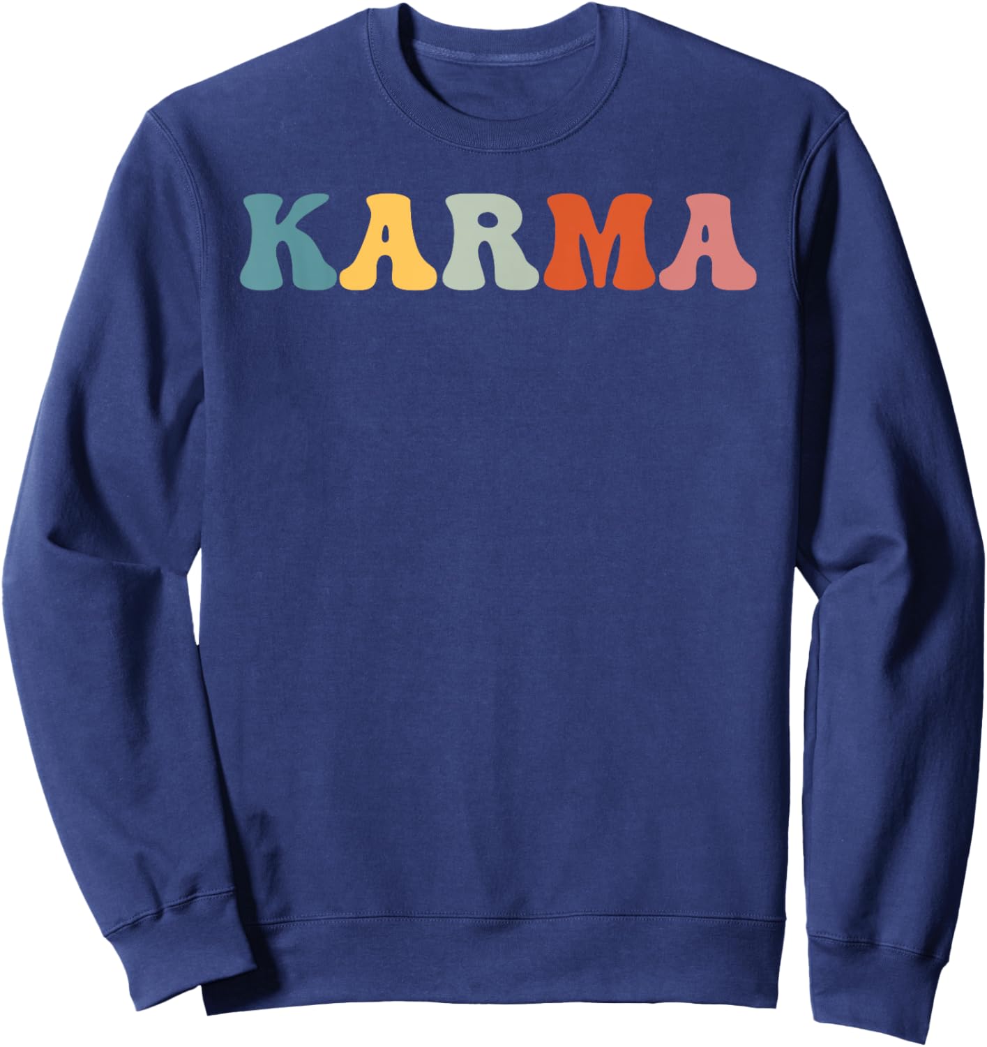 Karma Groovy Retro Shirt Karma Funny Sweatshirt - Sweatshirt | Navy
