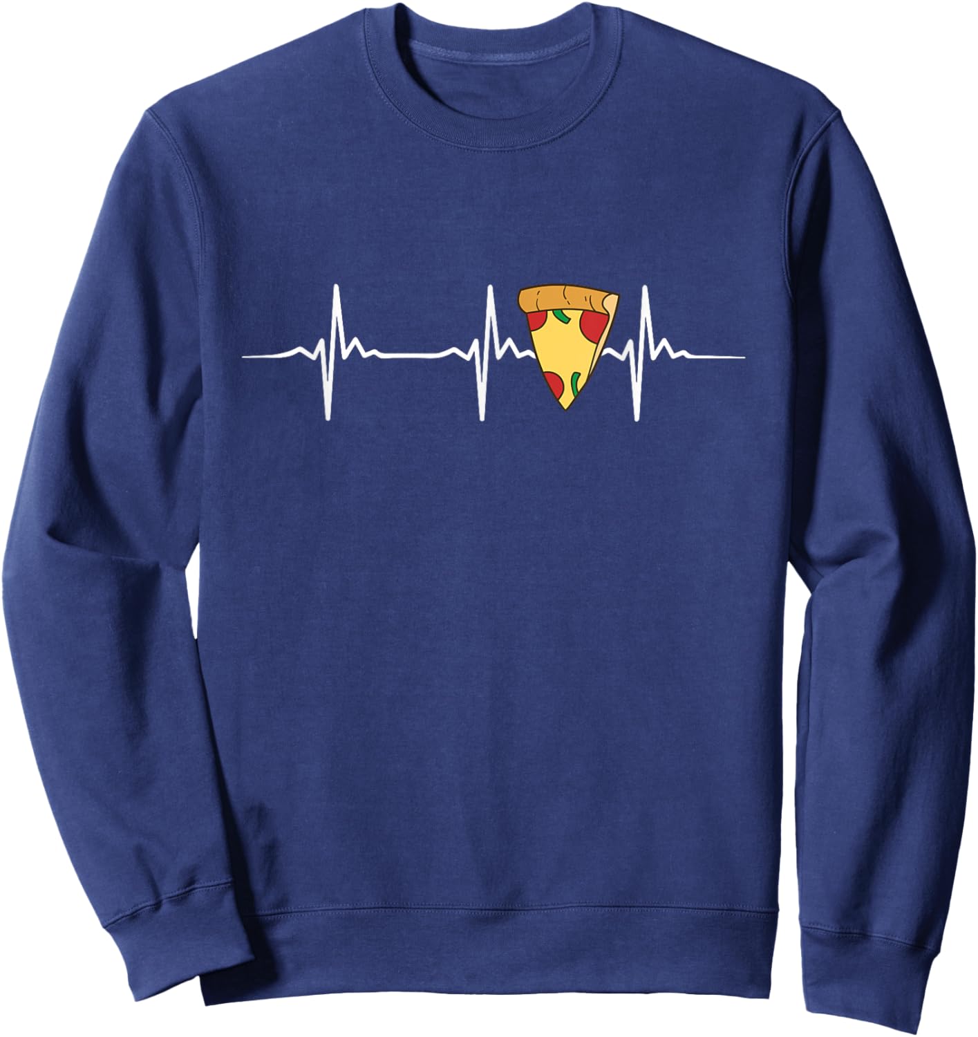 Pizza Heartbeat - Food Lover Foodie Funny Pizza Sweatshirt - Sweatshirt | Navy