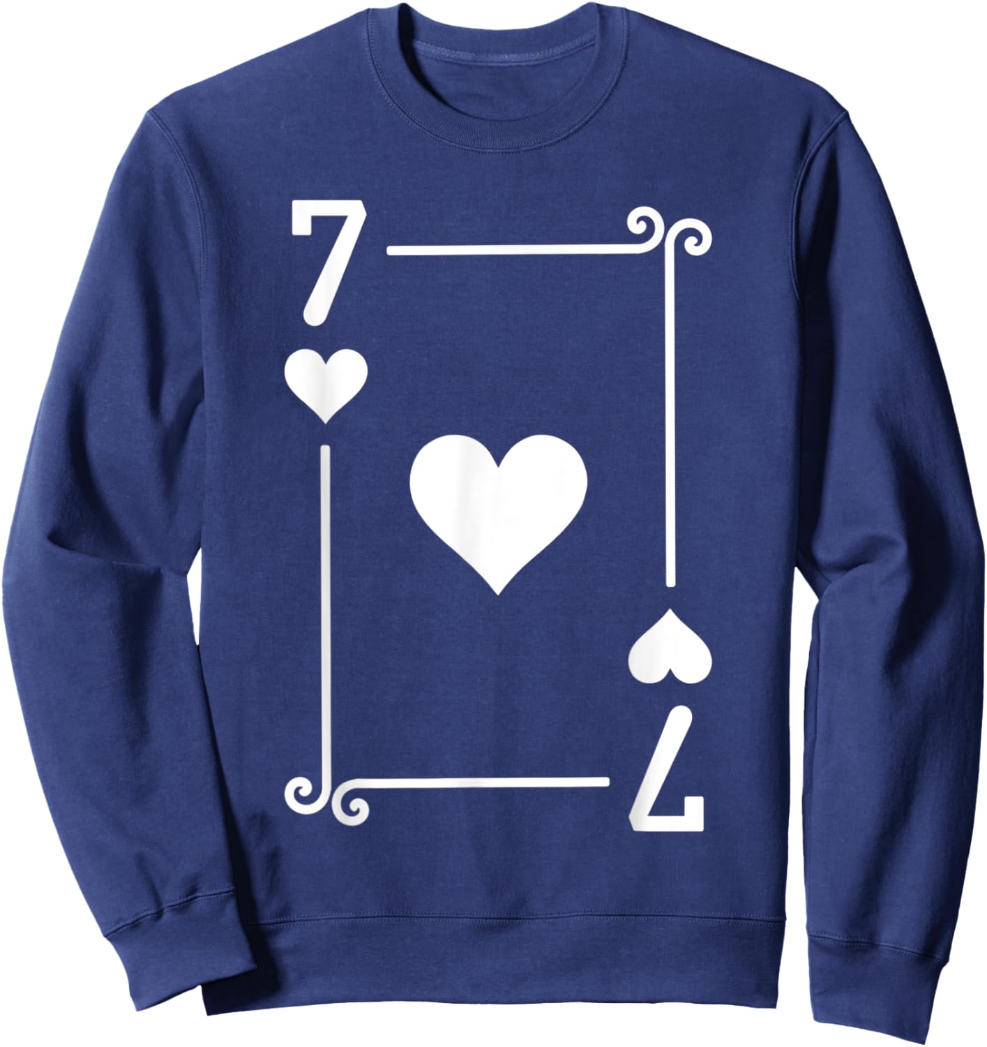 Playing Cards Costume - Seven Card - 7 of Hearts Sweatshirt - Sweatshirt | Navy