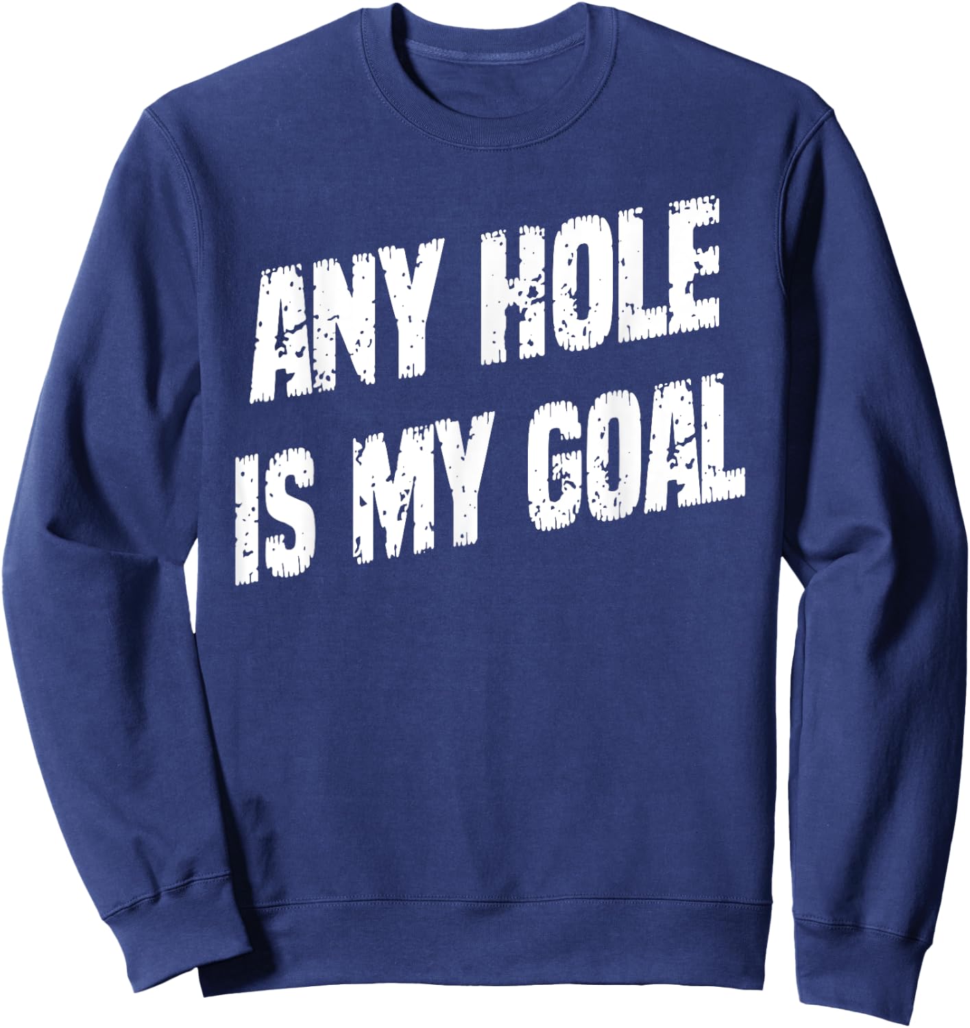 Any Hole Is My Goal Funny Humor Graphic Sweatshirt - Sweatshirt | Navy