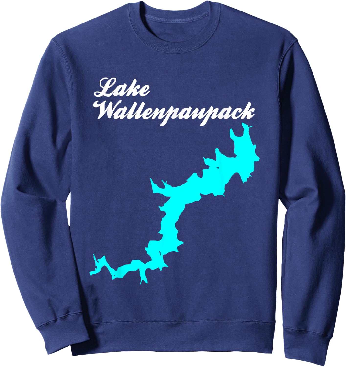 Designed by GeoGearCo Lake Wallenpaupack, Pennsylvania -Adults & Kids , Black, Small, Short Sleeve, Modern, Nature, Hiking,Vacation, Cotton 65%, Polyester 35% Sweatshirt - Sweatshirt | Navy
