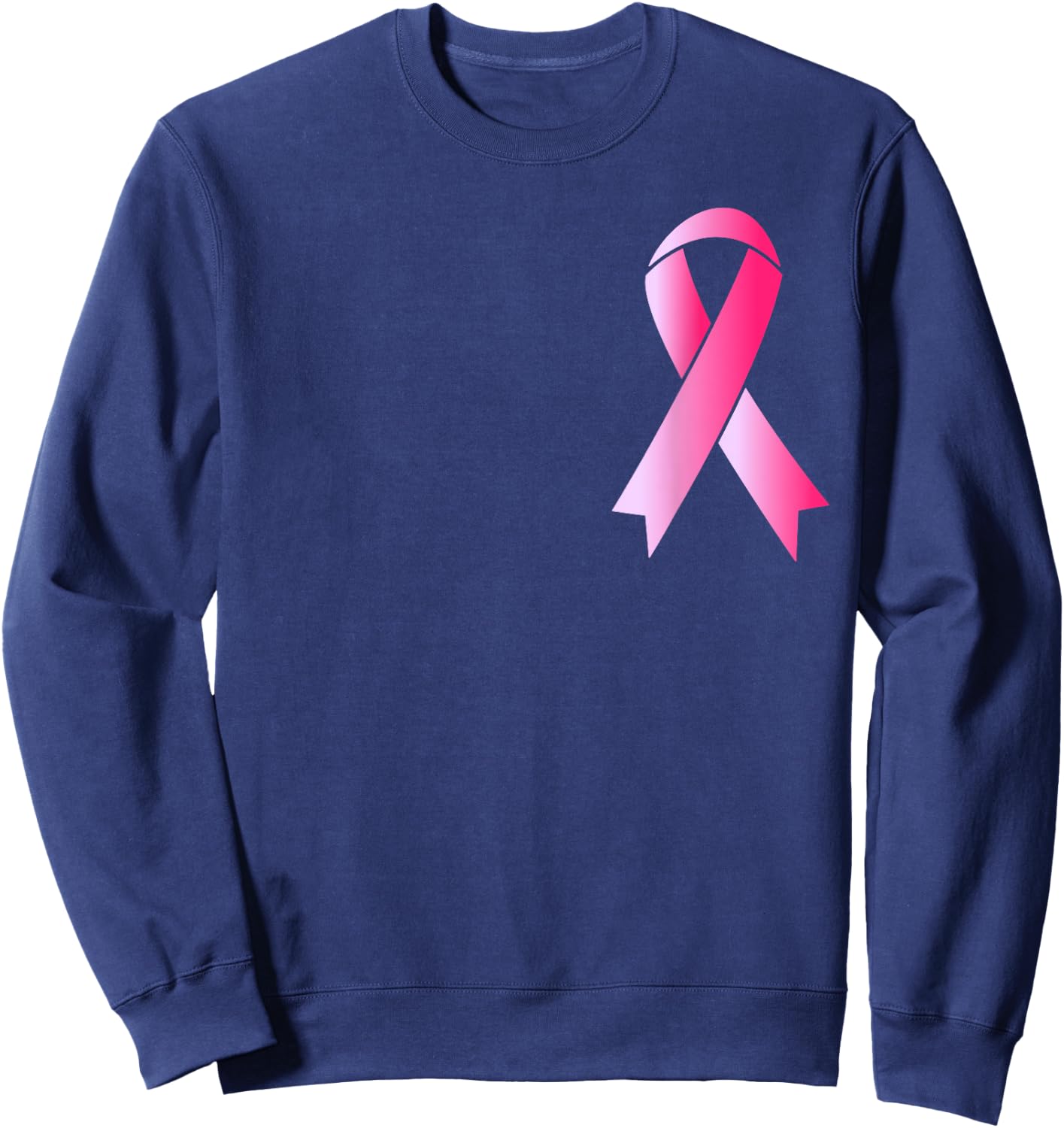 Back The Pink Ribbon Flag Breast Cancer Awareness Warrior Sweatshirt - Sweatshirt | Navy