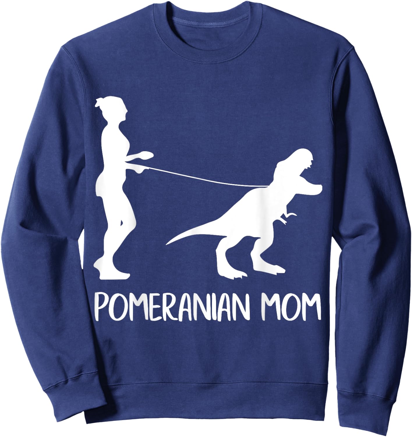 Pomeranian Mom Dog Dinosaur Mothers Day Pomeranian Mama Sweatshirt - Sweatshirt | Navy