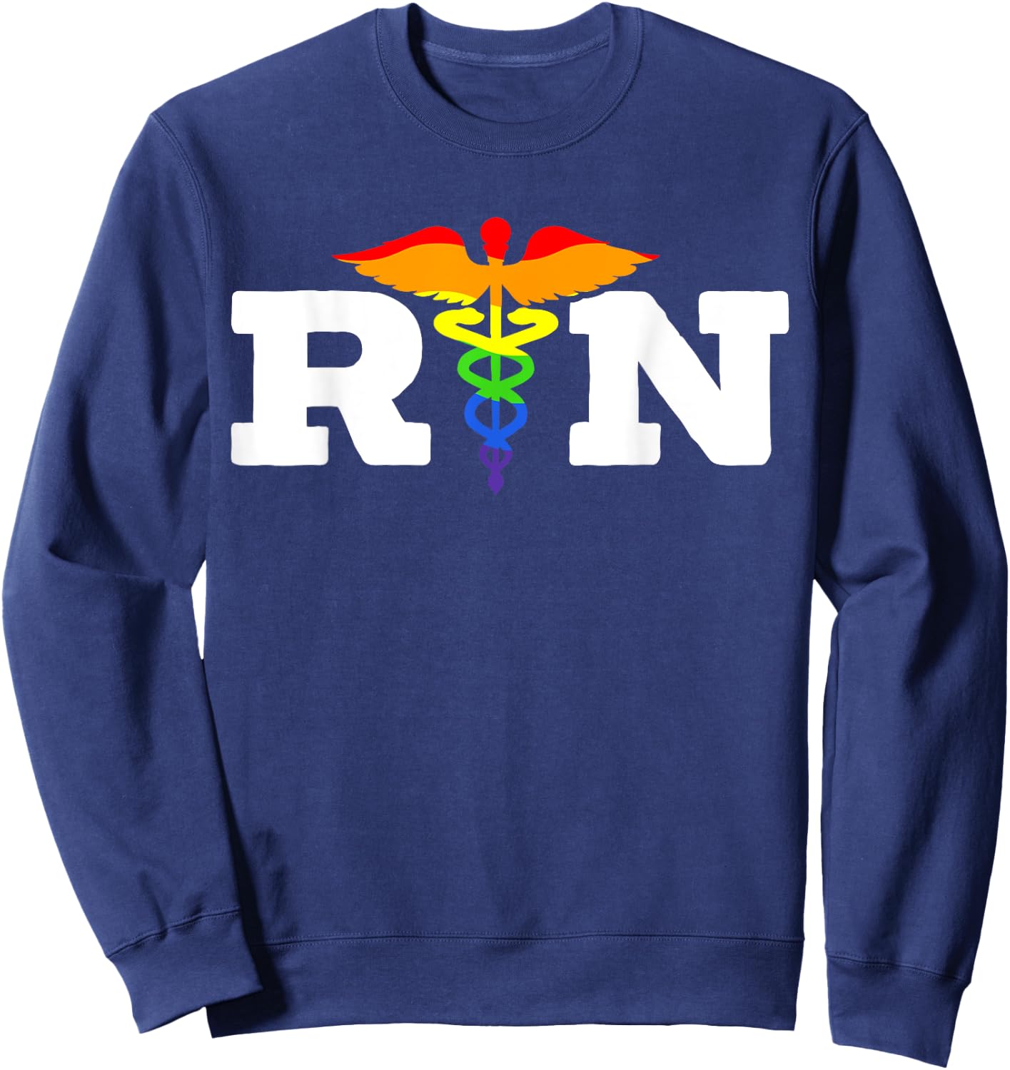 Nurse Gay Rainbow Pride March Medicine Ally Nursing Sweatshirt - Sweatshirt | Navy