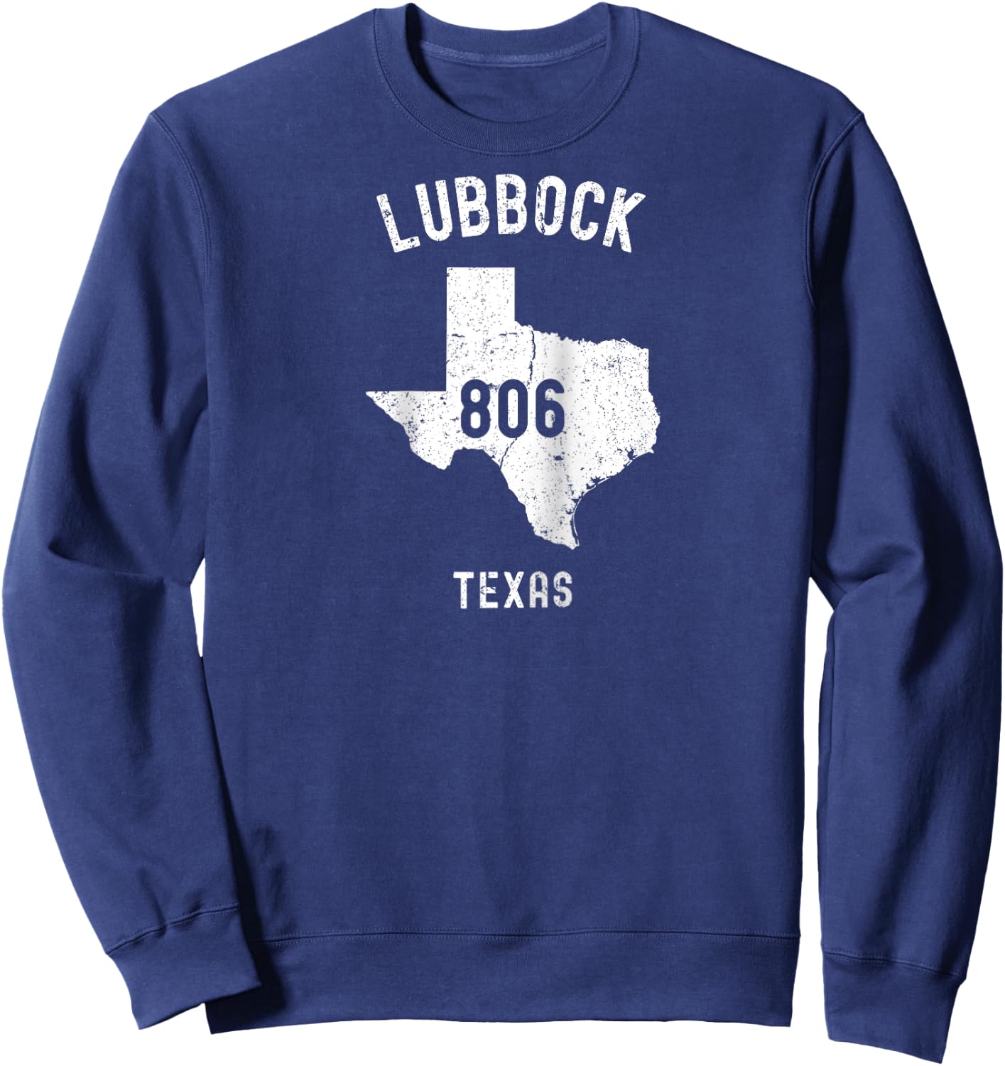Lubbock Texas TX 806 Vintage Athletic Style Raglan Baseball Sweatshirt - Sweatshirt | Navy