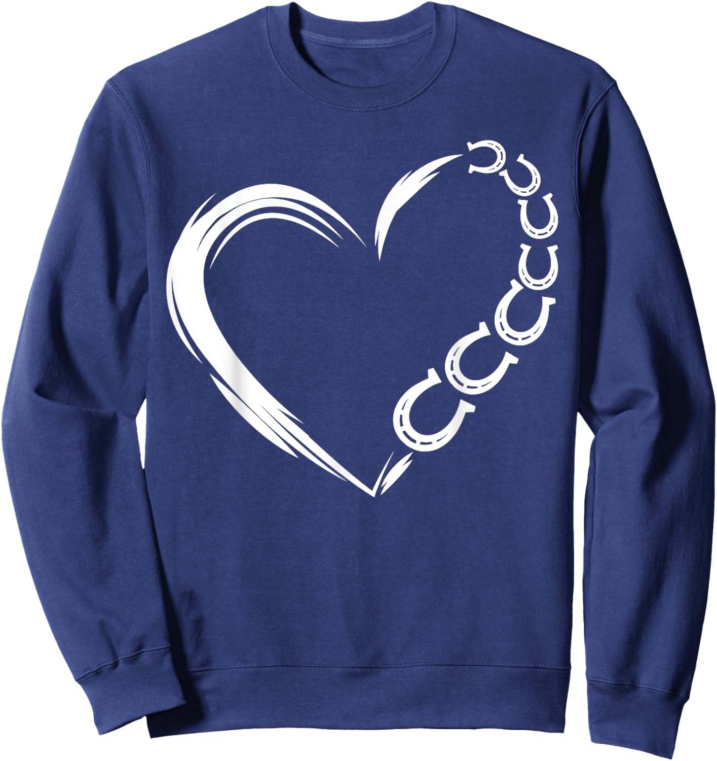 Farm Farmer Horseshoe Heart Pony Horse Riding Horse Lover Sweatshirt - Sweatshirt | Navy