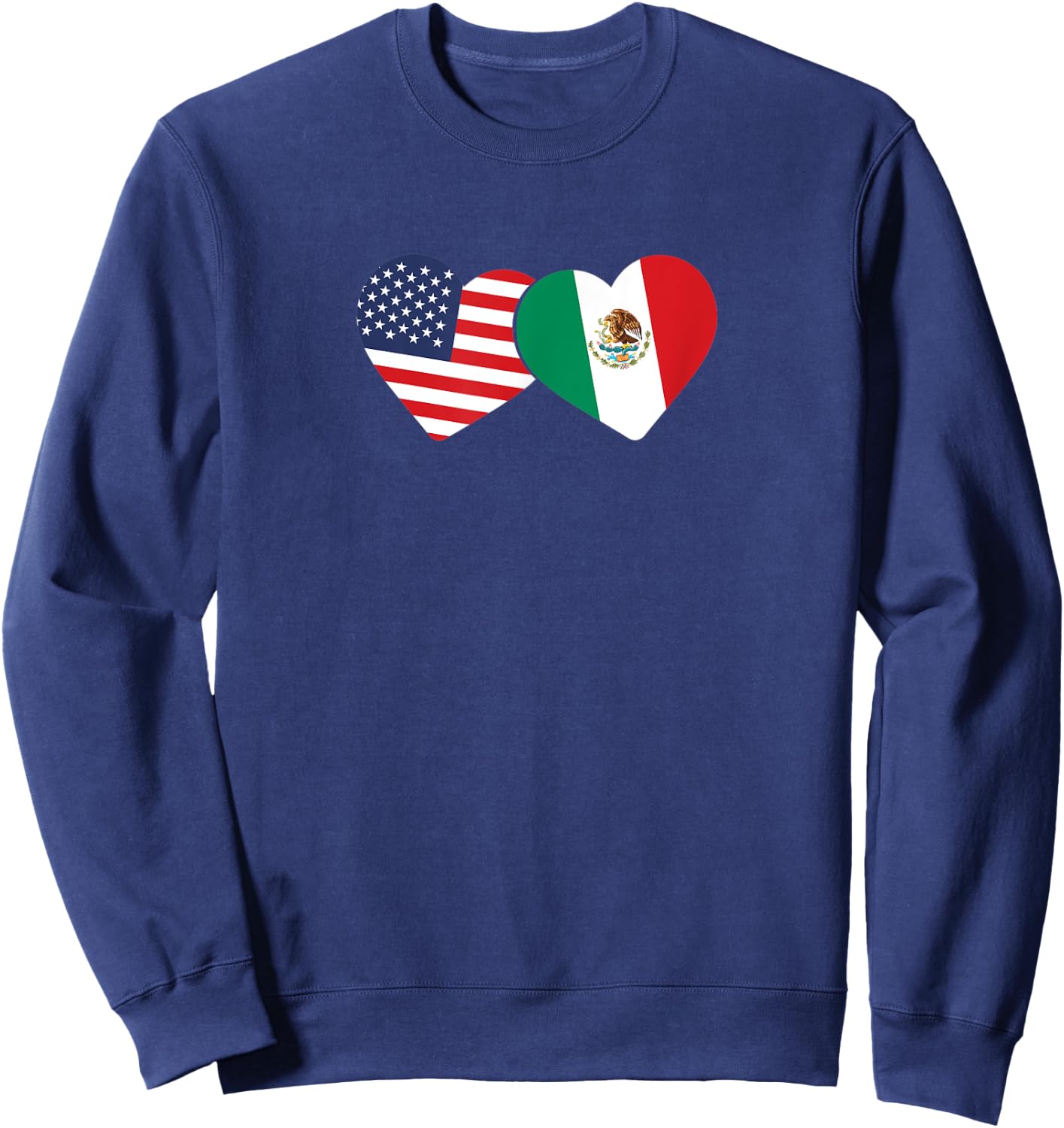 Mexican heritage USA Mexico American Flag Mexican Flag Sweatshirt - Sweatshirt | Navy