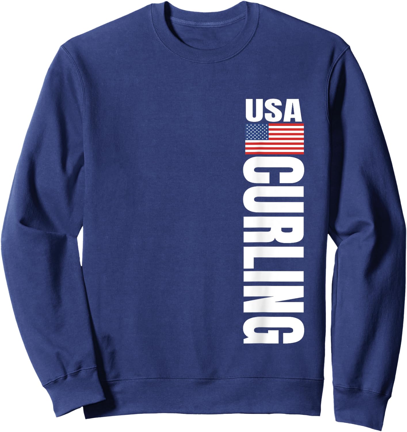 Curling USA Team American Flag Rink Women Men Sweatshirt - Sweatshirt | Navy