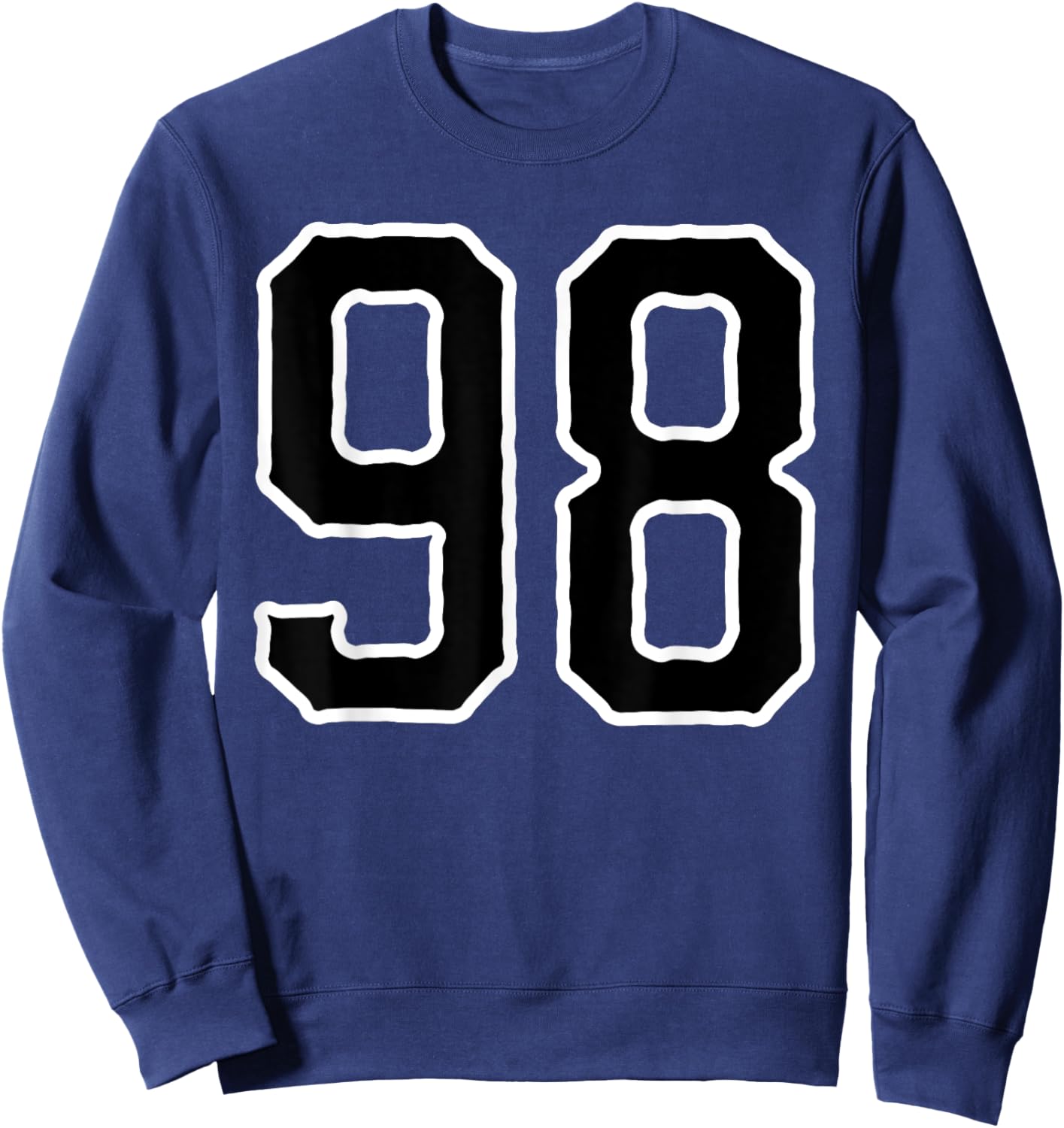 Jersey #98 White Black Sports Team Jersey Number 98 Sweatshirt - Sweatshirt | Navy