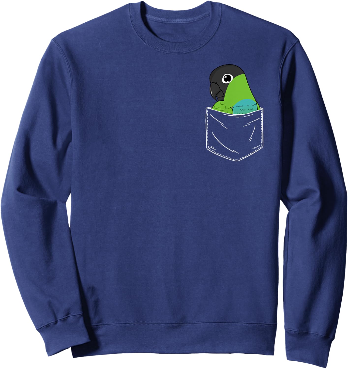 Cute Parrot In A Pocket I Nanday Conure Sweatshirt - Sweatshirt | Navy