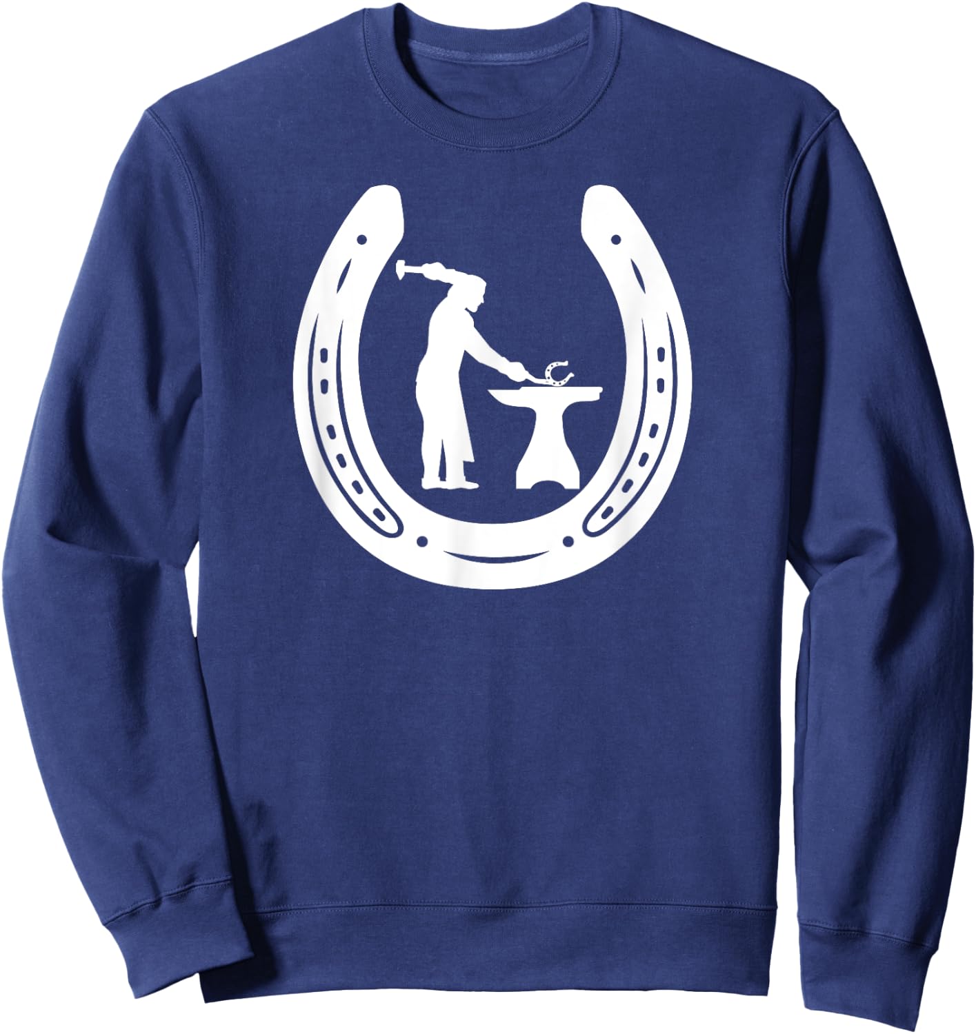 Horseshoe-Blacksmith Farrier tools Horseshoe Horse Farriers Sweatshirt - Sweatshirt | Navy
