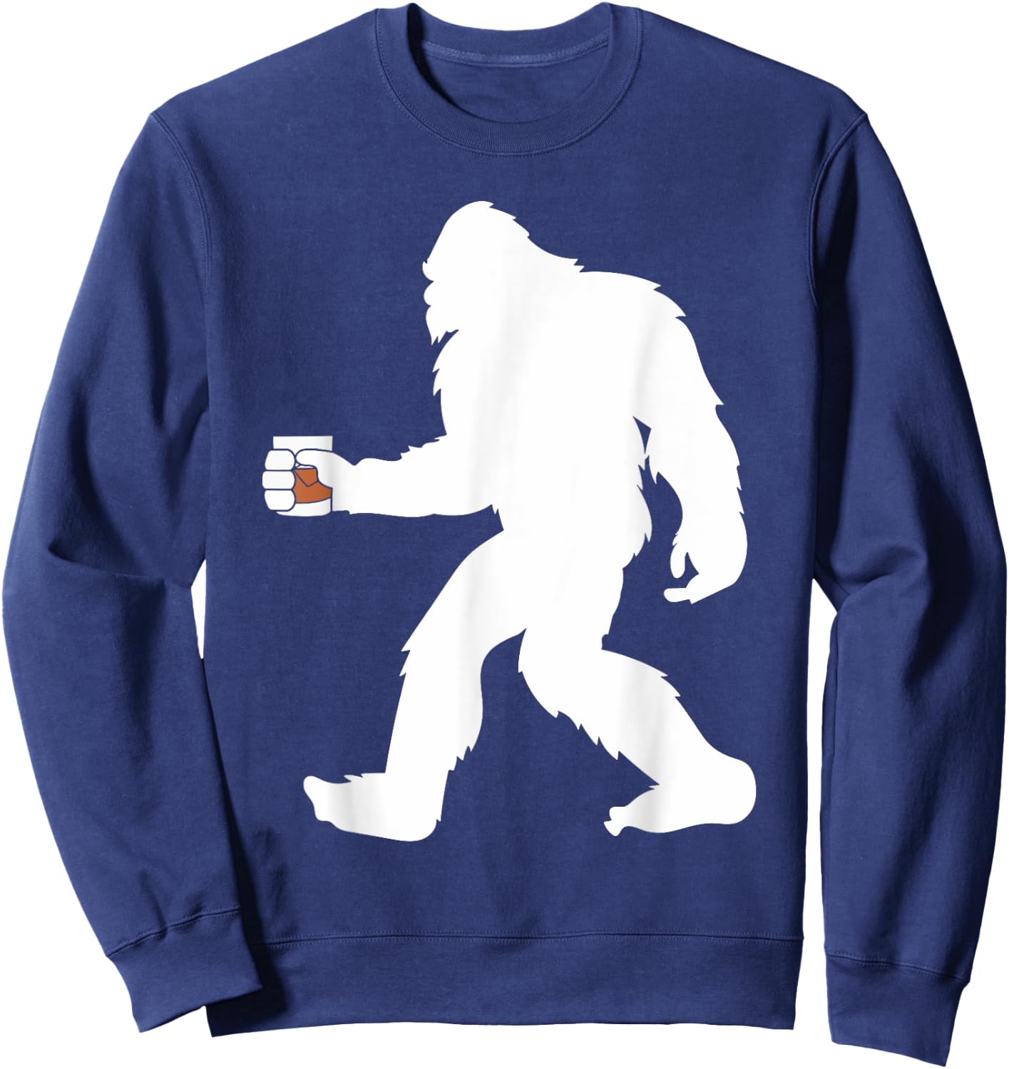Bourbon Whiskey Drinking Bigfoot Sasquatch Sweatshirt - Sweatshirt | Navy