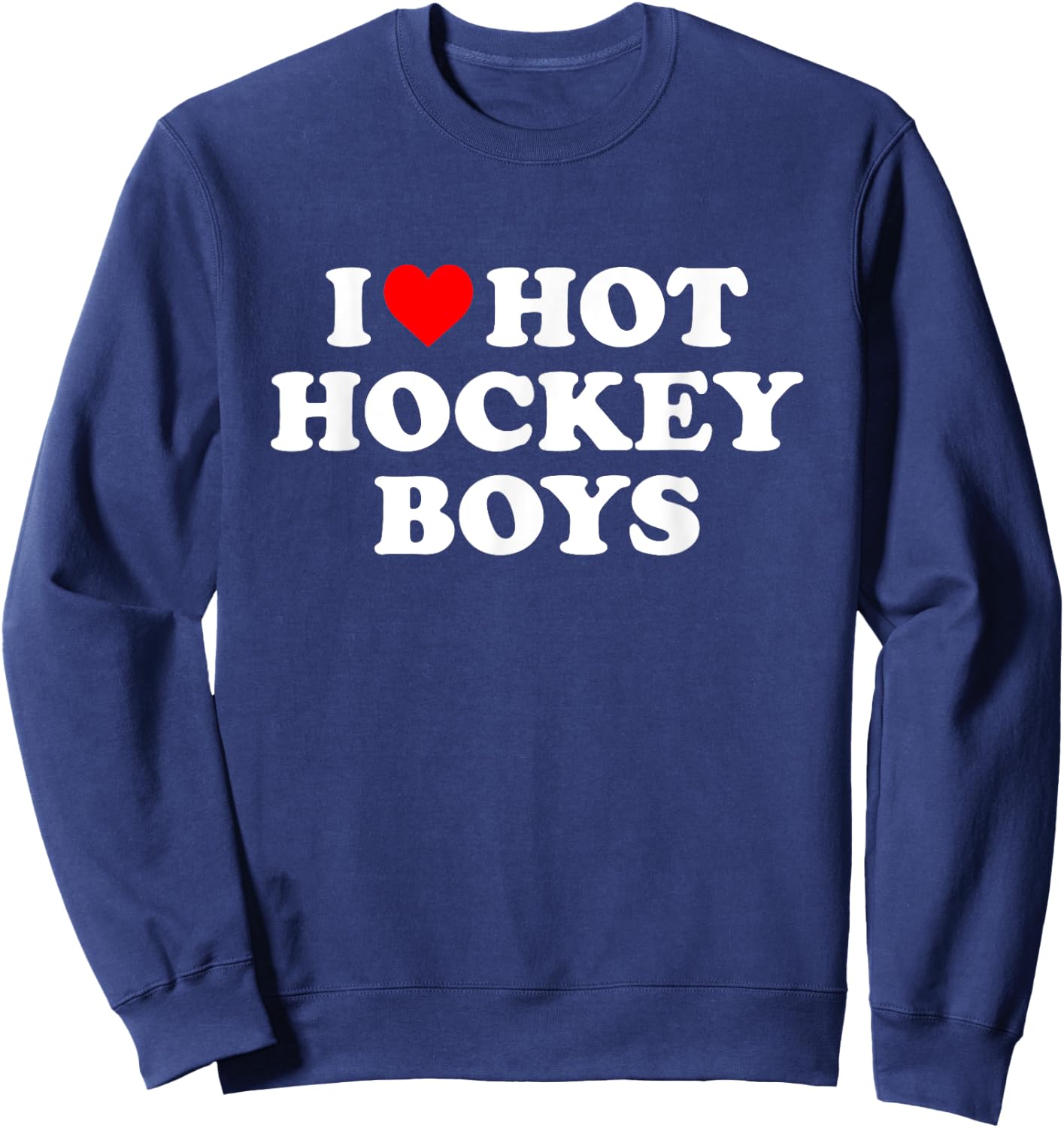 I Love Hot Hockey Boys Sweatshirt - Sweatshirt | Navy