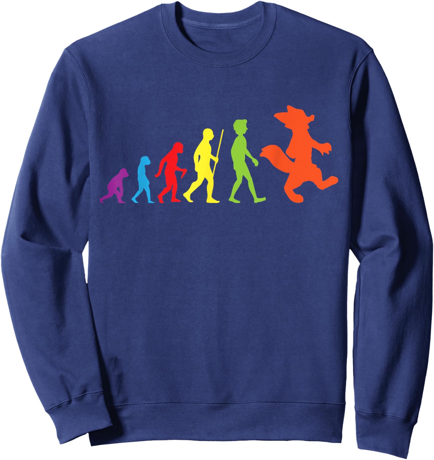 Furry Evolution Proud Furry Tail Ear Furry Person Cosplay Sweatshirt - Sweatshirt | Navy
