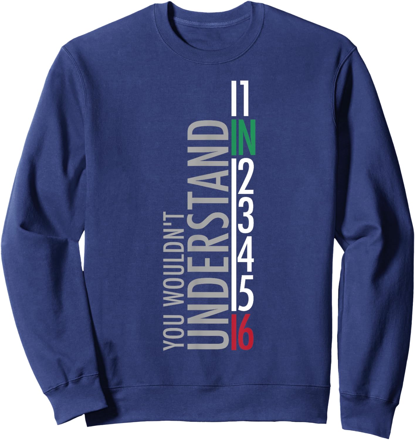 1N23456 Motorcycle Gear Shift Motorcyclist Sweatshirt - Sweatshirt | Navy