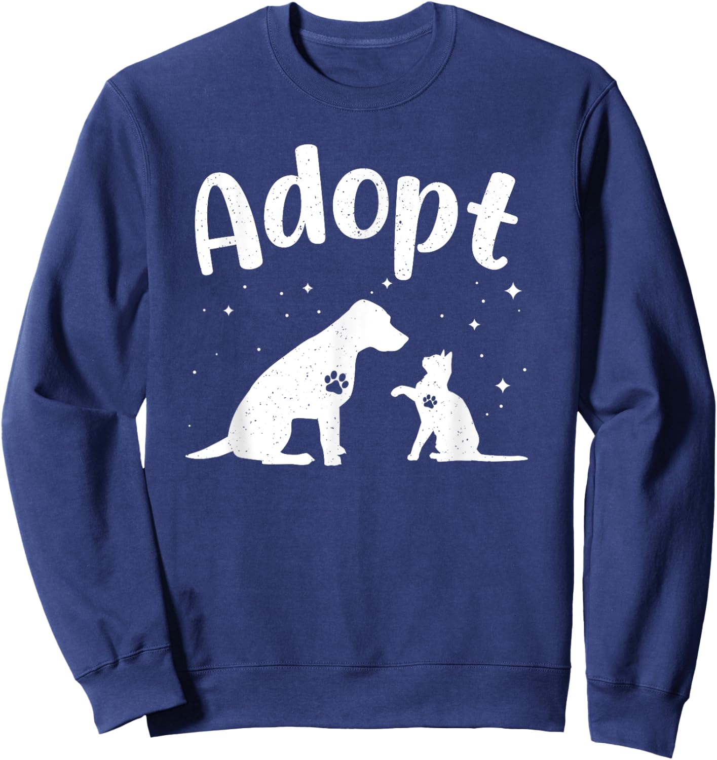 Dog Adopt Art Women Cat Rescue Pet Animal Adoption Sweatshirt - Sweatshirt | Navy