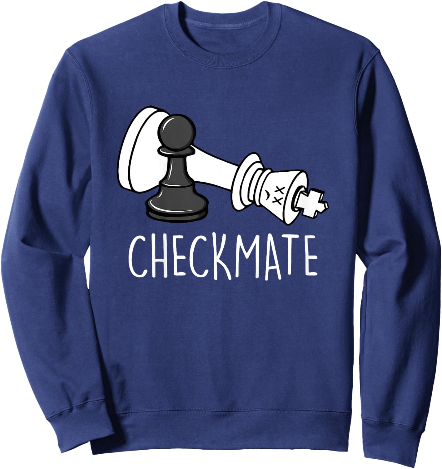 Chess Shirt Checkmate Chess Player King Pawn kids graphic Sweatshirt - Sweatshirt | Navy