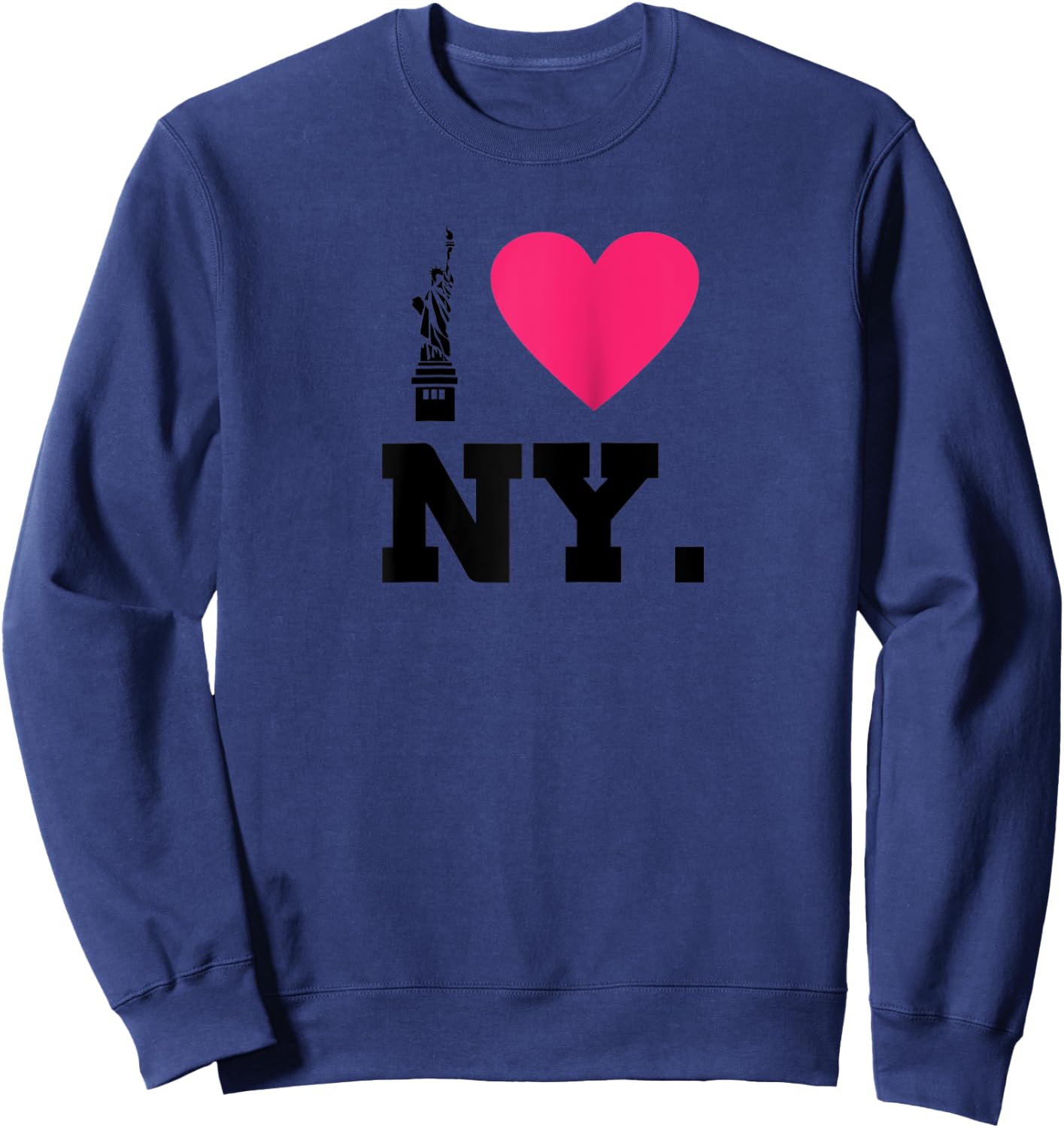 I Heart NY : Statue of Liberty New York Heart Raglan Baseball Sweatshirt - Sweatshirt | Navy