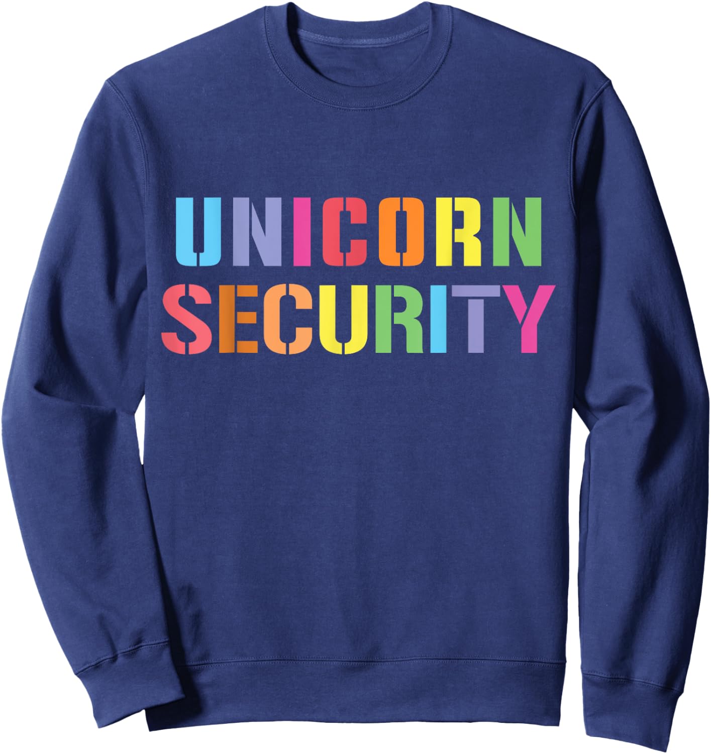 Halloween Dad Mom Daughter Adult Costume, Unicorn Security Sweatshirt - Sweatshirt | Navy