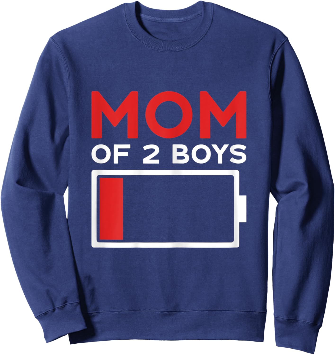 Mom of 2 Boys Mother's Day Sweatshirt - Sweatshirt | Navy