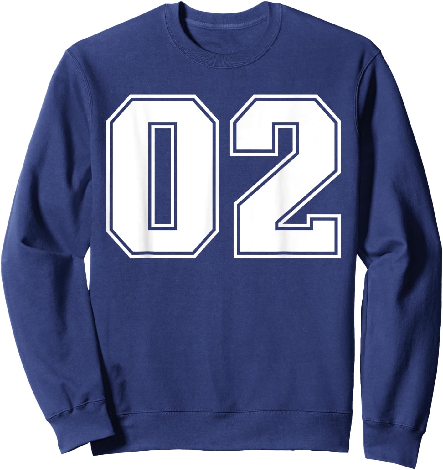 02 Jersey Number Baseball Football Soccer Halloween Birthday Sweatshirt - Sweatshirt | Navy
