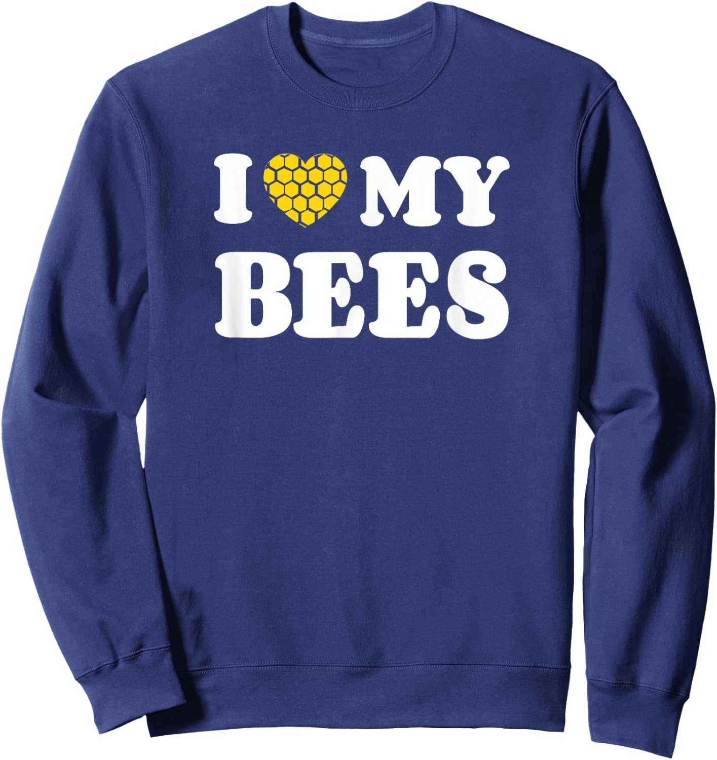 I Love My Bees Honeycomb Heart Sweatshirt - Sweatshirt | Navy