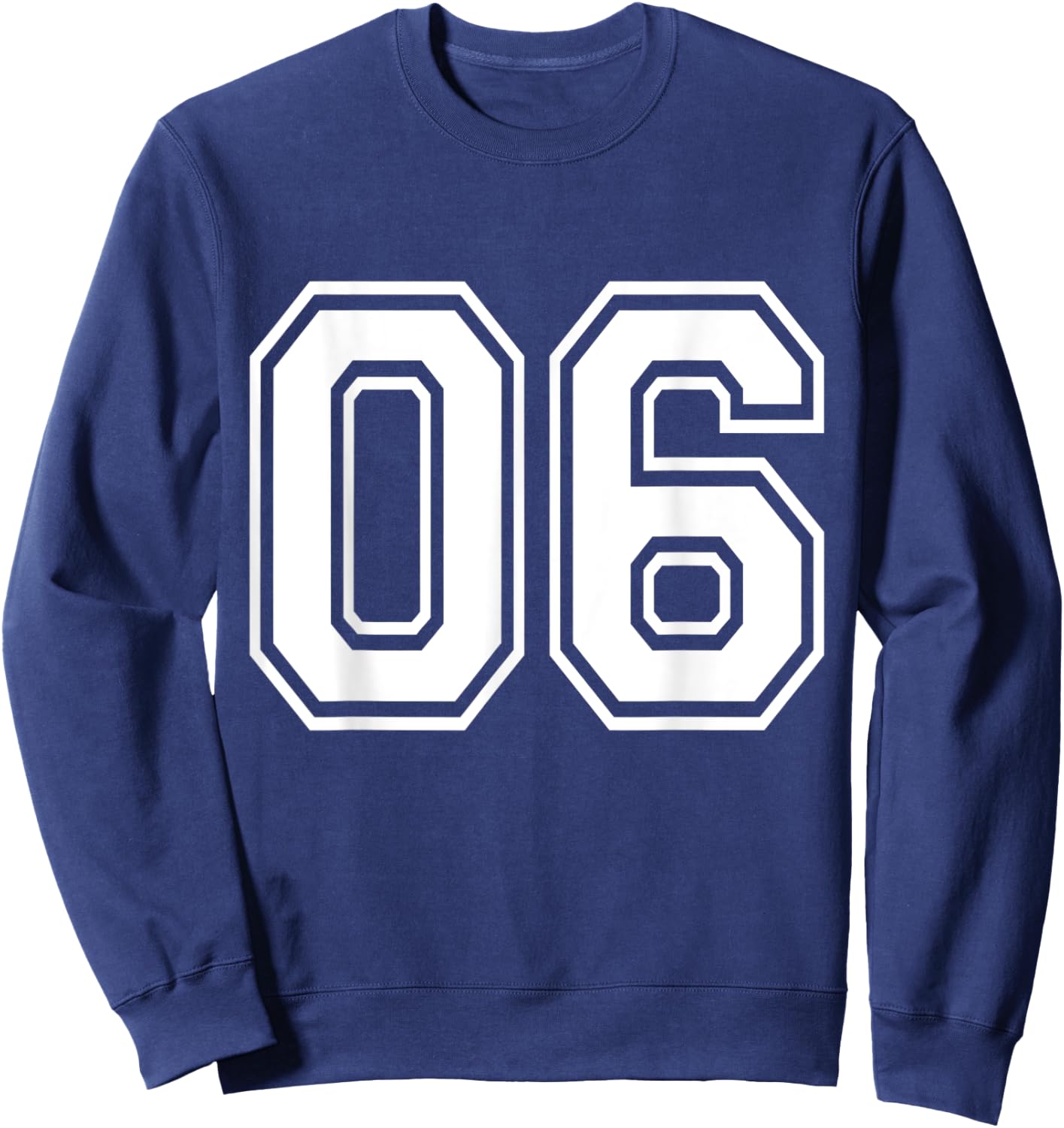 Number 06 Varsity Sports Team Jersey 6th Birthday 6 Years Sweatshirt - Sweatshirt | Navy