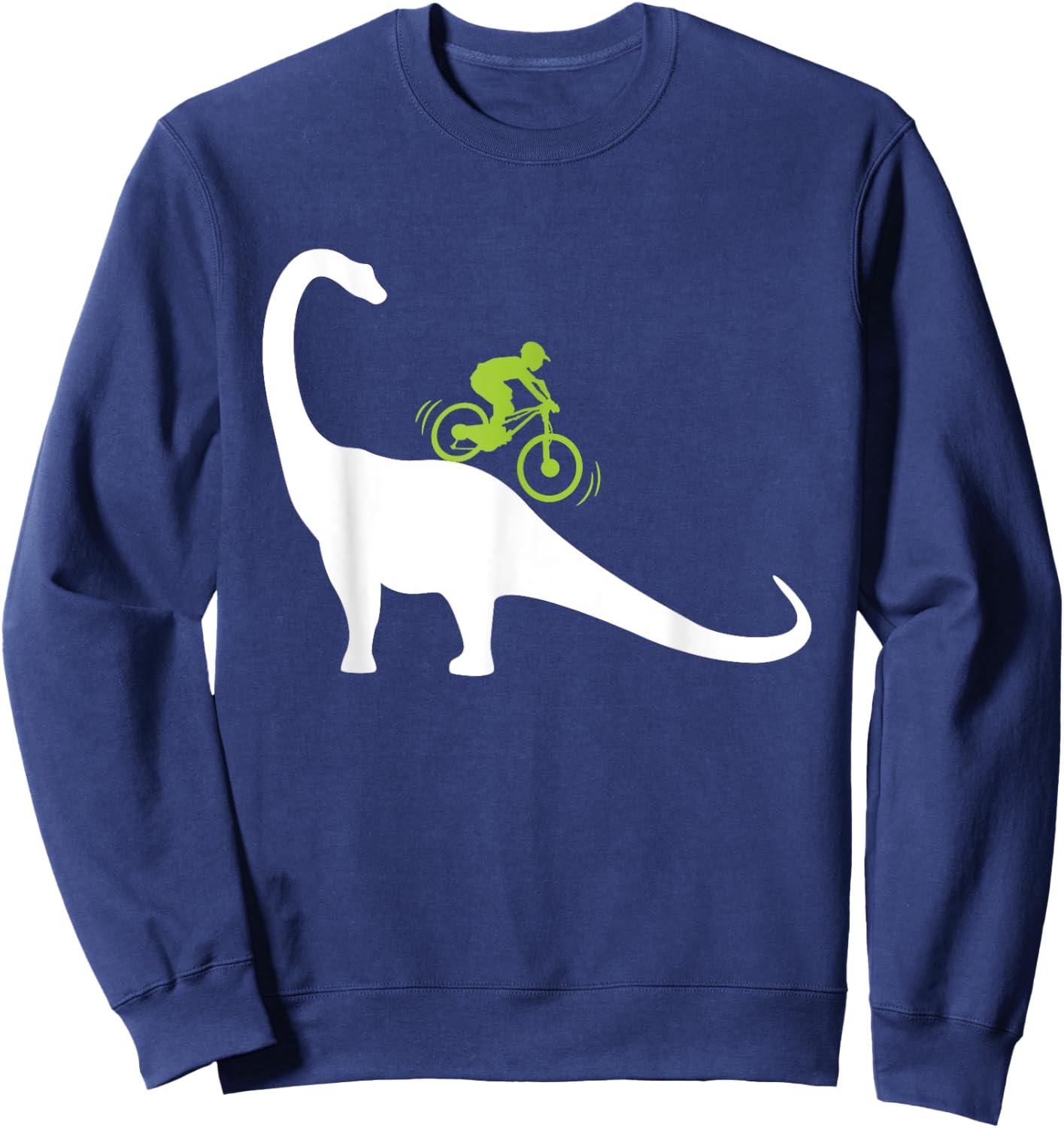 Cool Mountain Bike Dino Funny Bicycle Dinosaur Lovers Outfit Sweatshirt - Sweatshirt | Navy