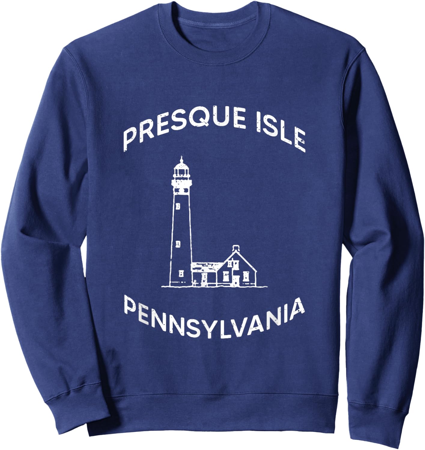 Presque Isle Lighthouse In Lake Erie Pennsylvania Souvenir Sweatshirt - Sweatshirt | Navy