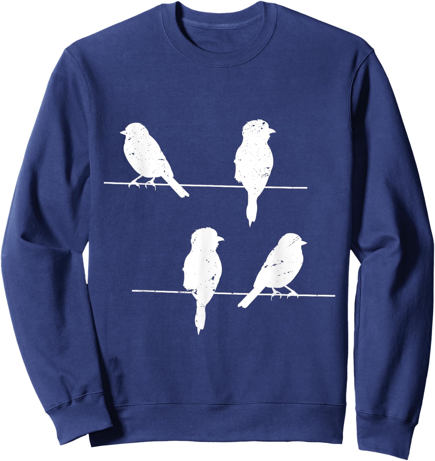 Birds On A Wire Funny and Cute Bird Lover Graphic Sweatshirt - Sweatshirt | Navy