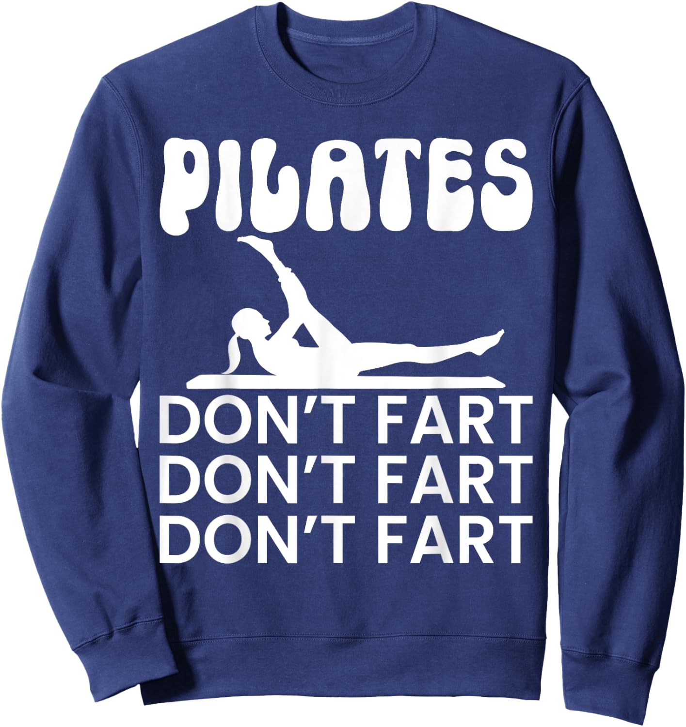 Pilates Gifts -Adults Black Modern Fun Yoga Small Short Sleeve Sweatshirt - Sweatshirt | Navy