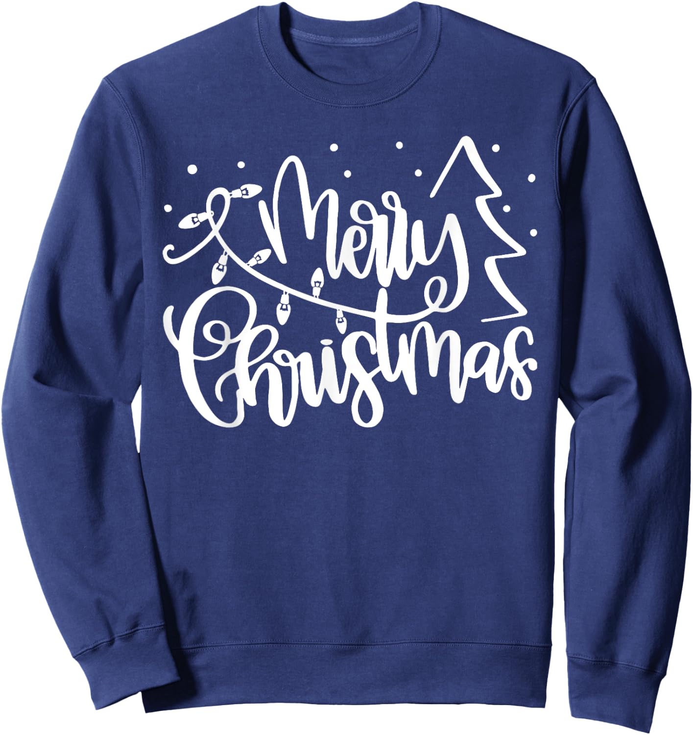 Merry Christmas Holiday Xmas Lights Family Matching Pajama Sweatshirt - Sweatshirt | Navy