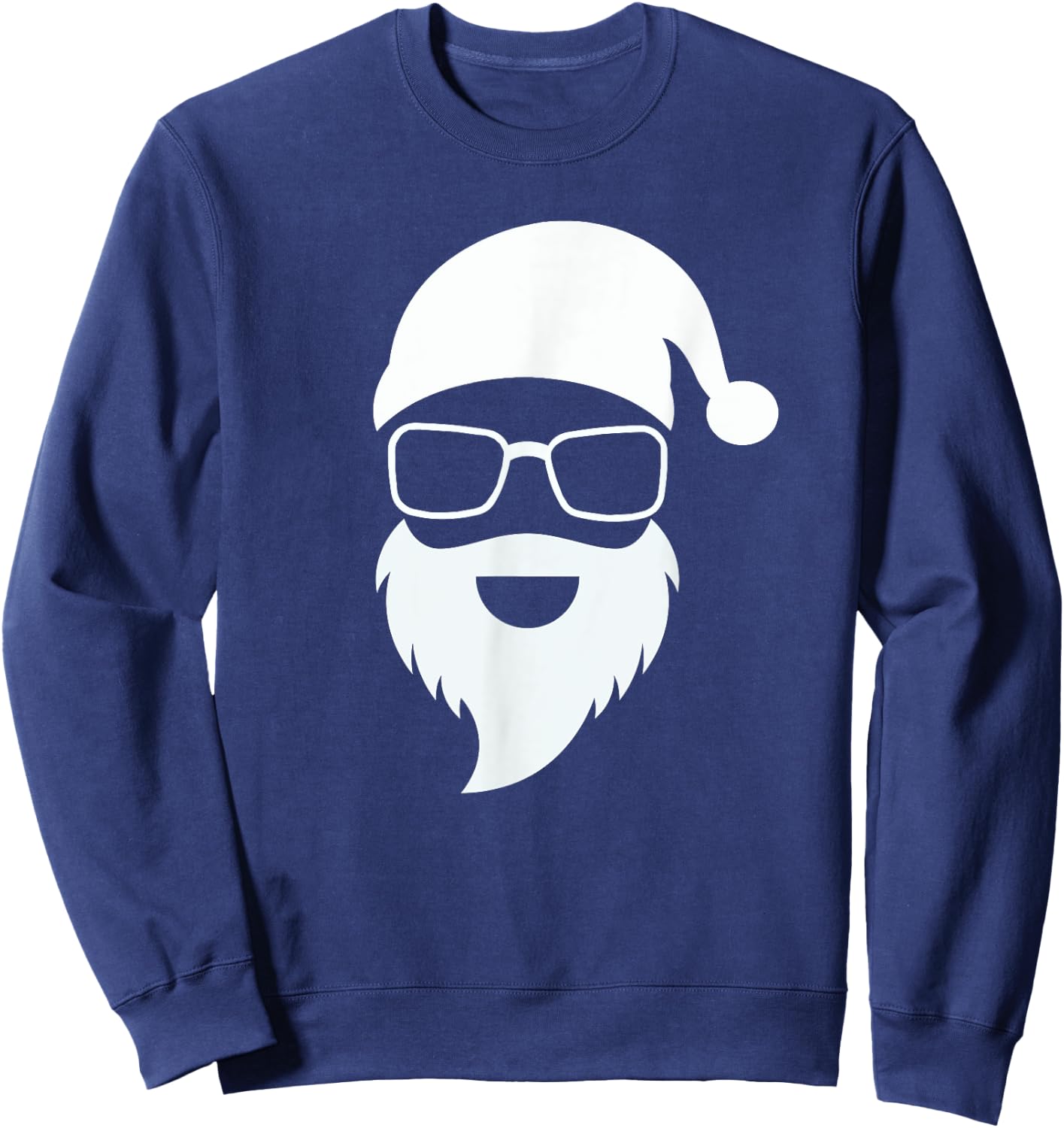 Santa Claus Face Sunglasses Men Women Cool Christmas Hipster Sweatshirt - Sweatshirt | Navy