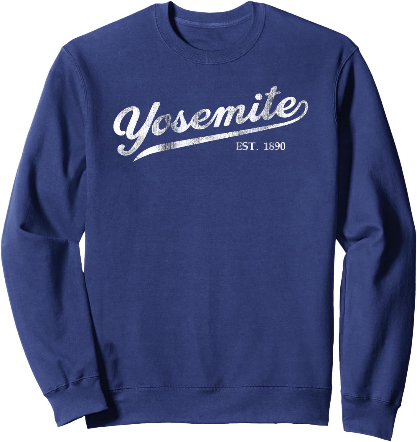 Retro Yosemite Vacation Souvenir Vintage Cursive Script Sweatshirt - Sweatshirt | Navy
