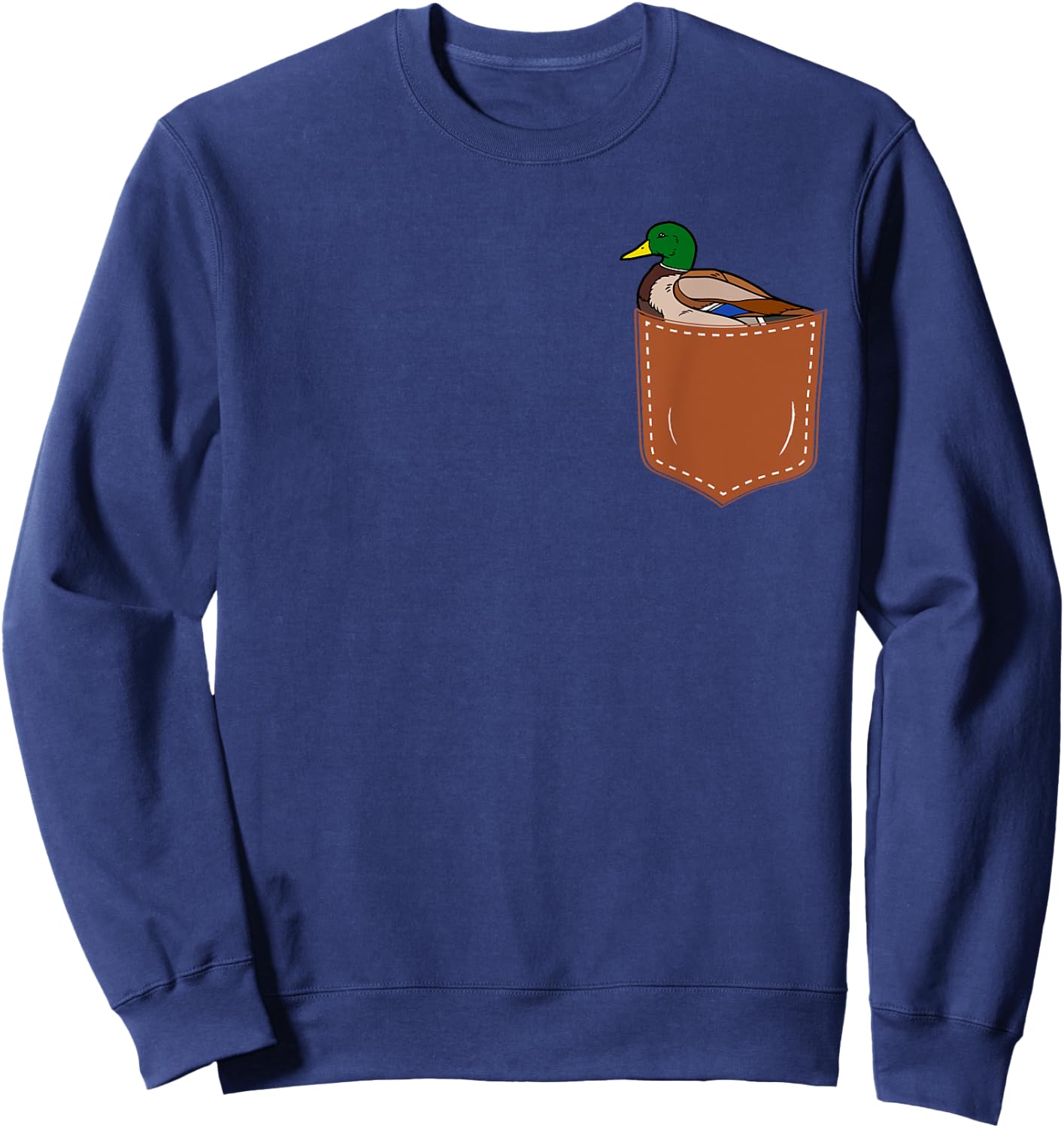 Cute Mallard bird in Small Pocket,Funny Mallard Lover Sweatshirt - Sweatshirt | Navy