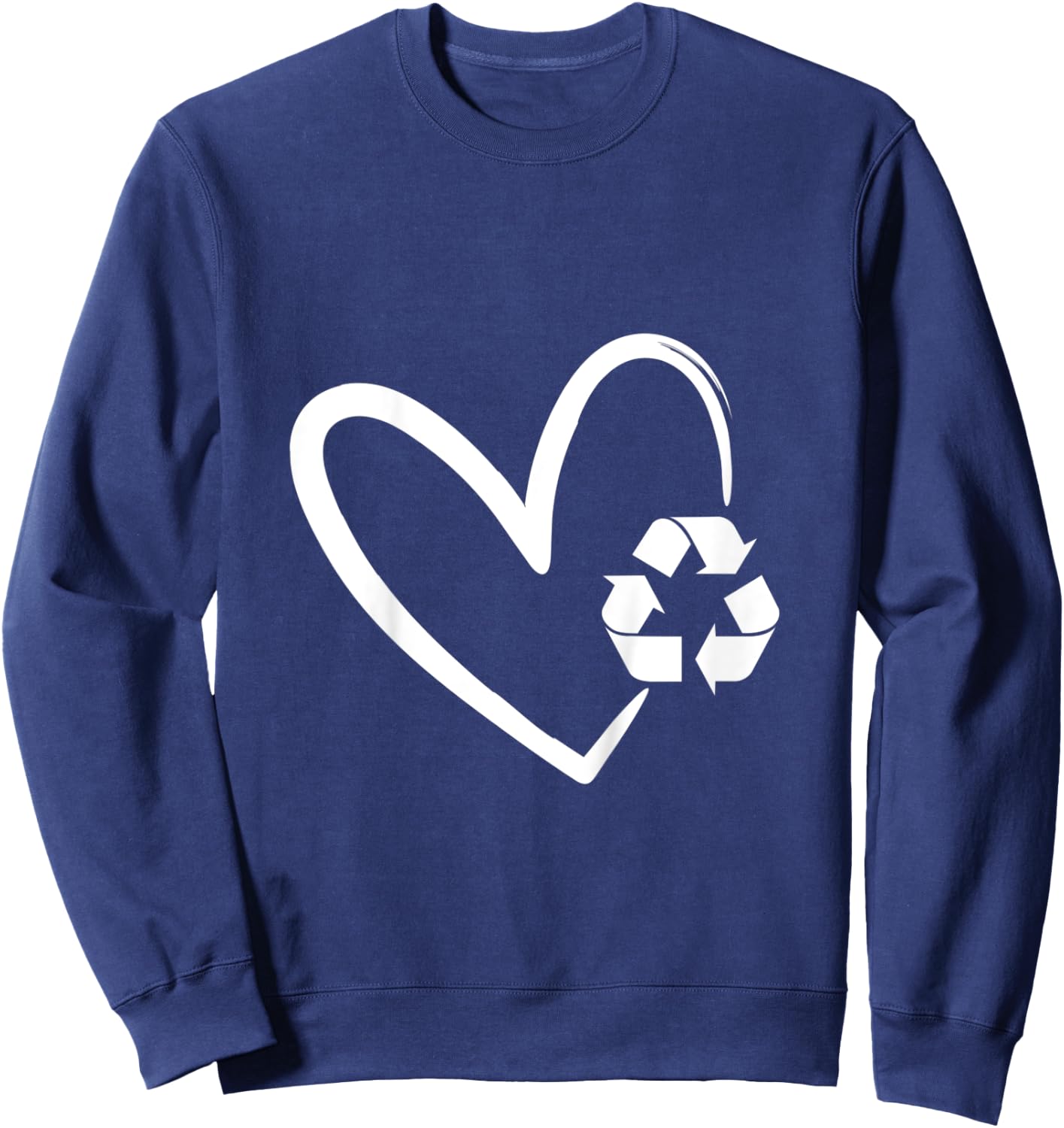 Kids Girls Earth Day Heart Recycle Sign Cute Happy Earth Day Kids Sweatshirt - Sweatshirt | Navy